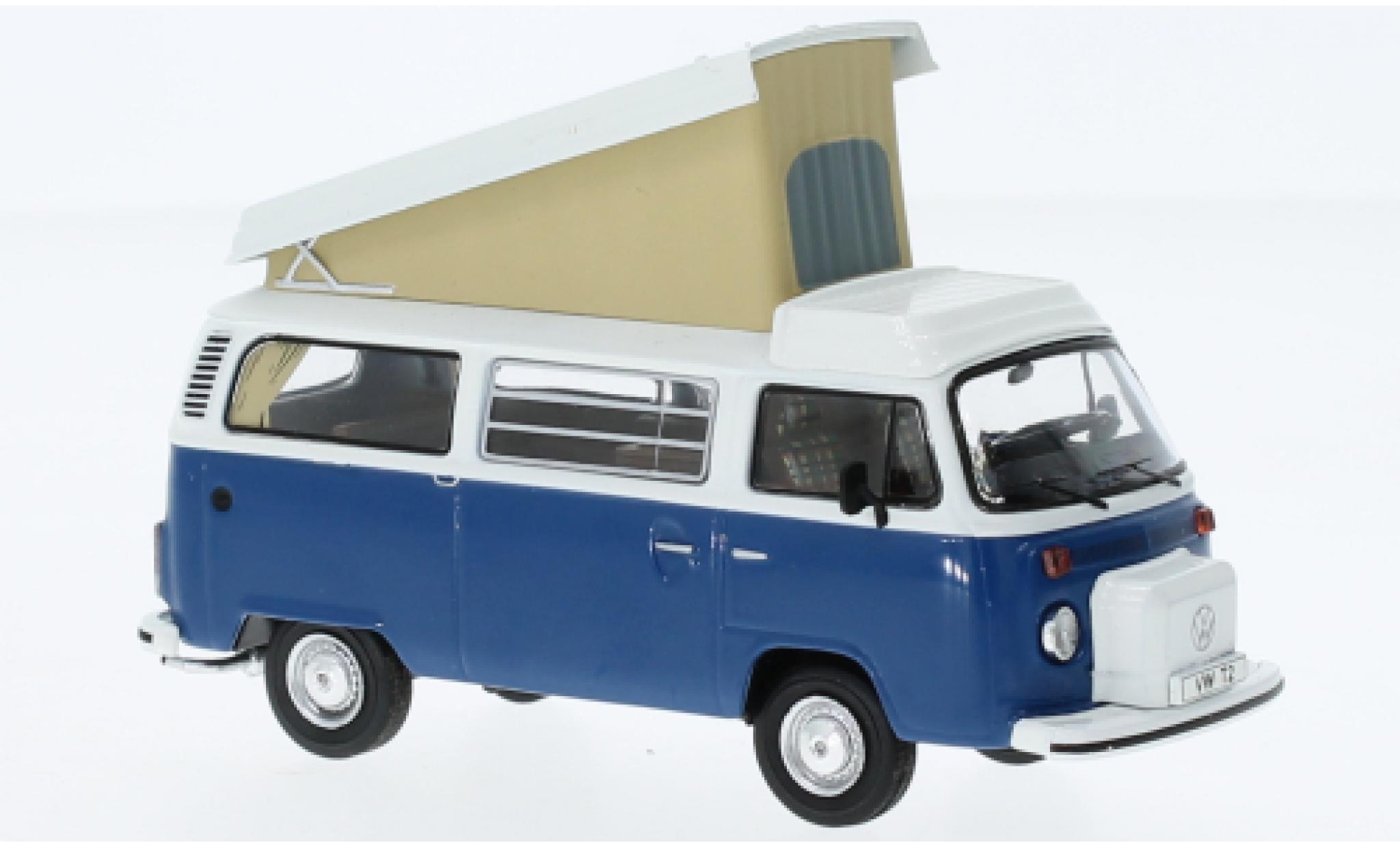Volkswagen T2 1/43 IXO Westfalia blauw/wit 1978 modelauto