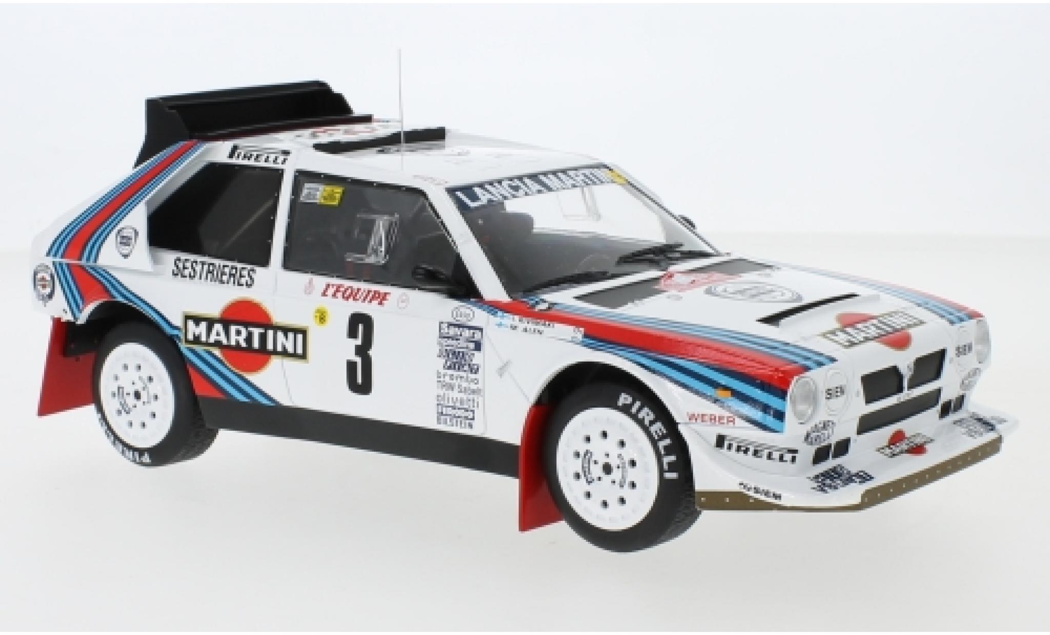 Lancia Delta 1/18 IXO S4 No.3 Martini Racing Martini Rally Monte Carlo 1986 M.Alen/I.Kivim&auml;ki modelauto
