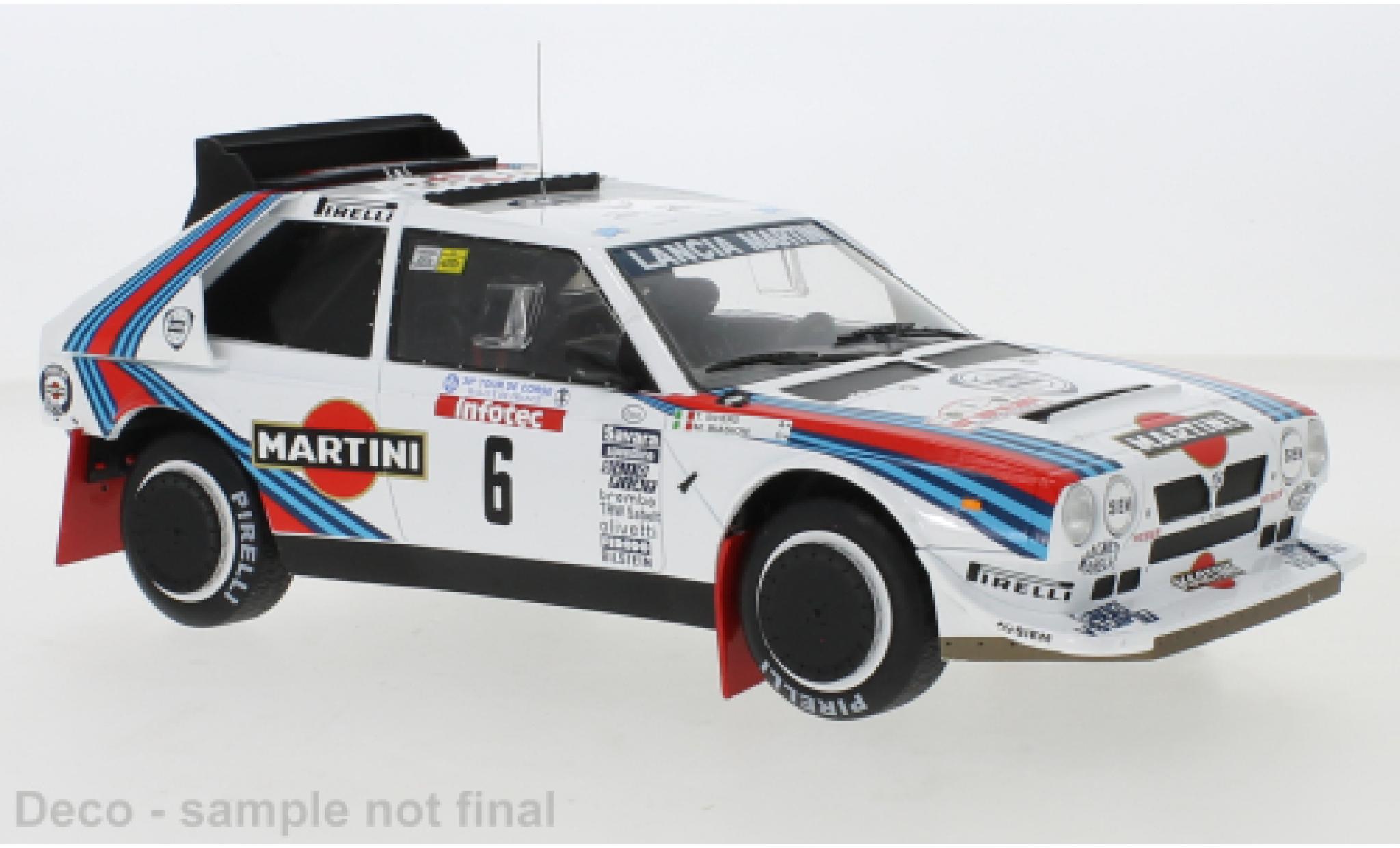 Lancia Delta 1/18 IXO S4 No.6 Martini Racing Martini Tour de Corse 1986 M.Biasion/T.Siviero modelauto