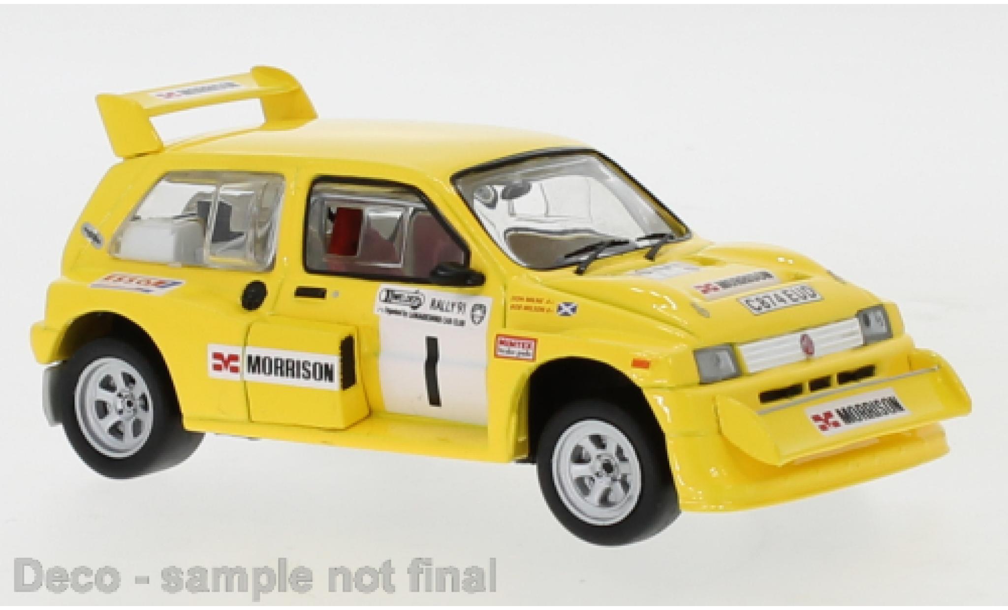 MG Metro 1/43 IXO 6R4 RHD No.1 Morrison Scottish Rally Championship 1991 Championship Winner D.Milne/B.Wilson modelauto