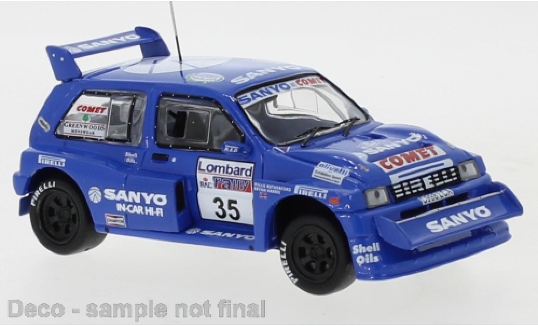 MG Metro 1/43 IXO 6R4 RHD No.35 Sanyo RAC Rally 1986 W.Rutherford/B.Harris modelauto