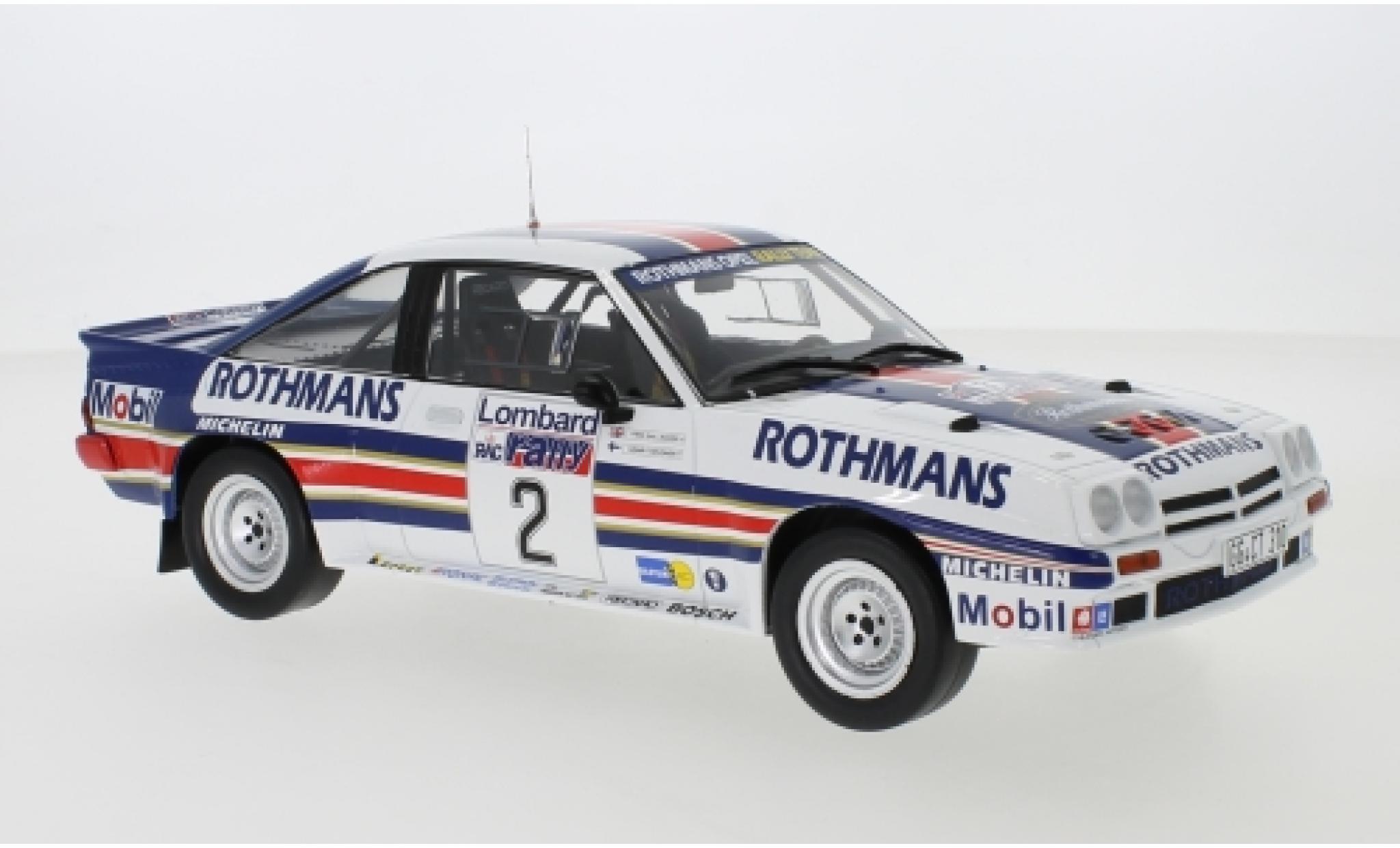 Opel Manta 1/18 IXO 400 No.2 Rothmans Rally Team Rothmans Rallye WM RAC Rallye 1983 H.Toivonen/F.Gallagher modelauto