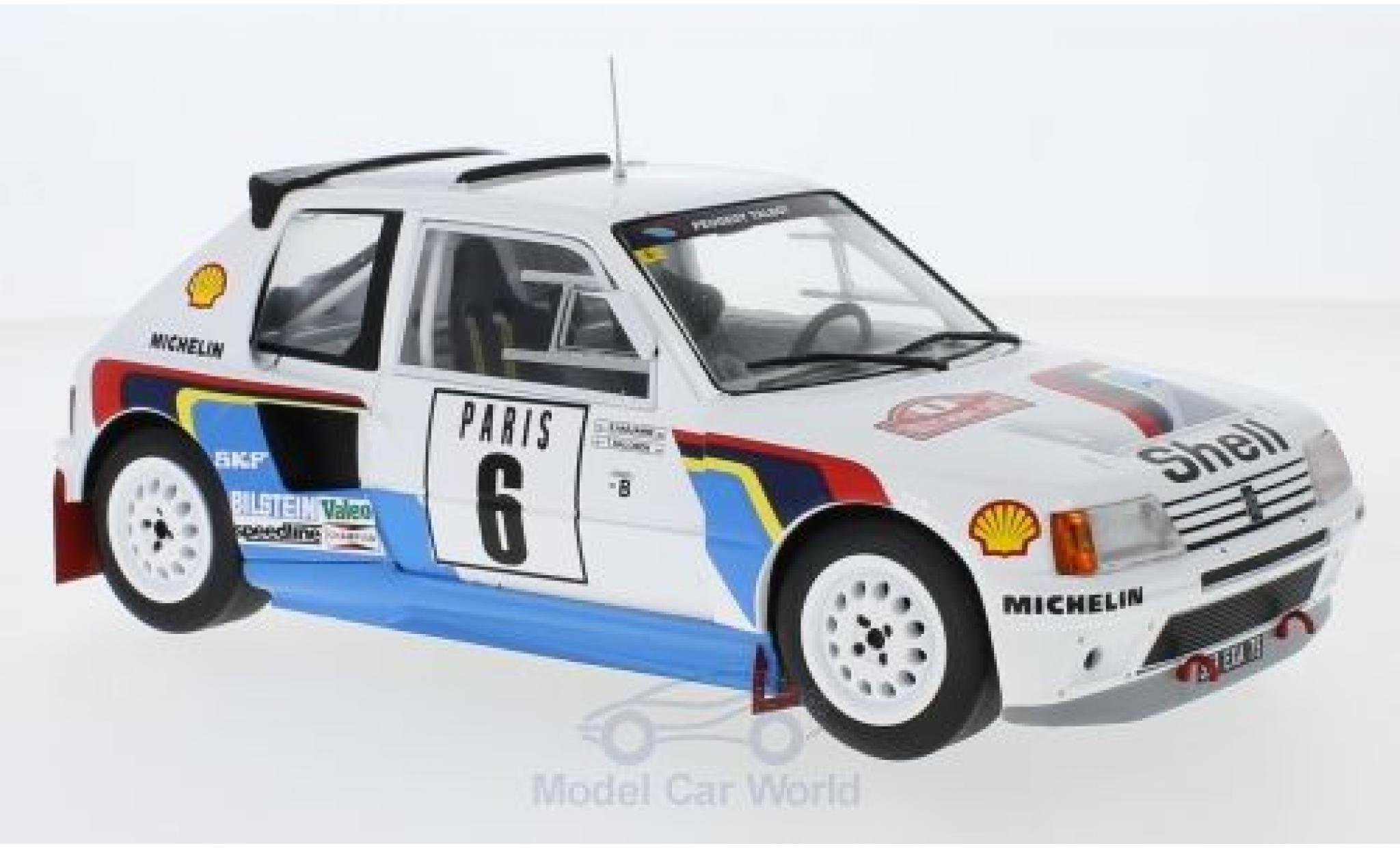 Peugeot 205 1/18 IXO T16 No.6 Rallye WM Rallye Monte Carlo 1985 T.Salonen/S.Harjanen modelauto