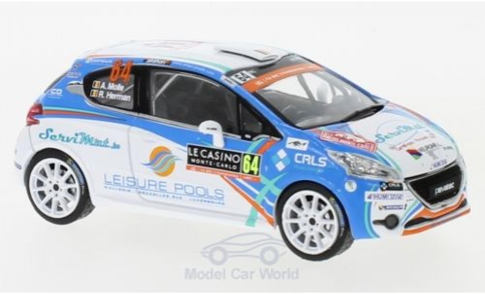 Peugeot 208 1/43 IXO R2 WRC No.64 WRC Rallye Monte Carlo 2018 A.Mole/R.Herman modelauto