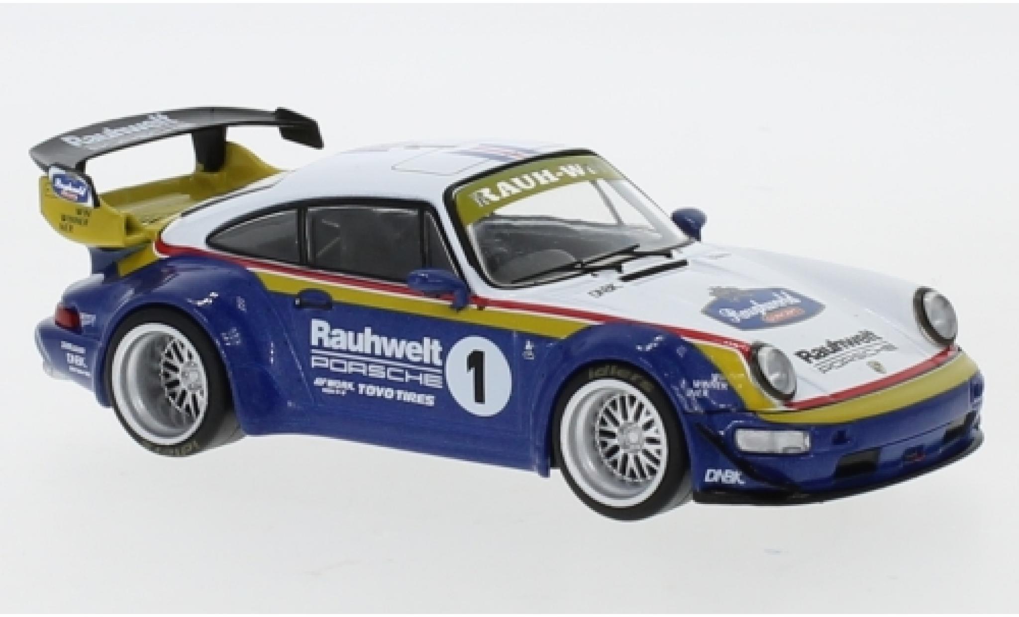 Porsche 964 RWB 1/43 IXO RWB wit/blauw RAUH-Welt modelauto