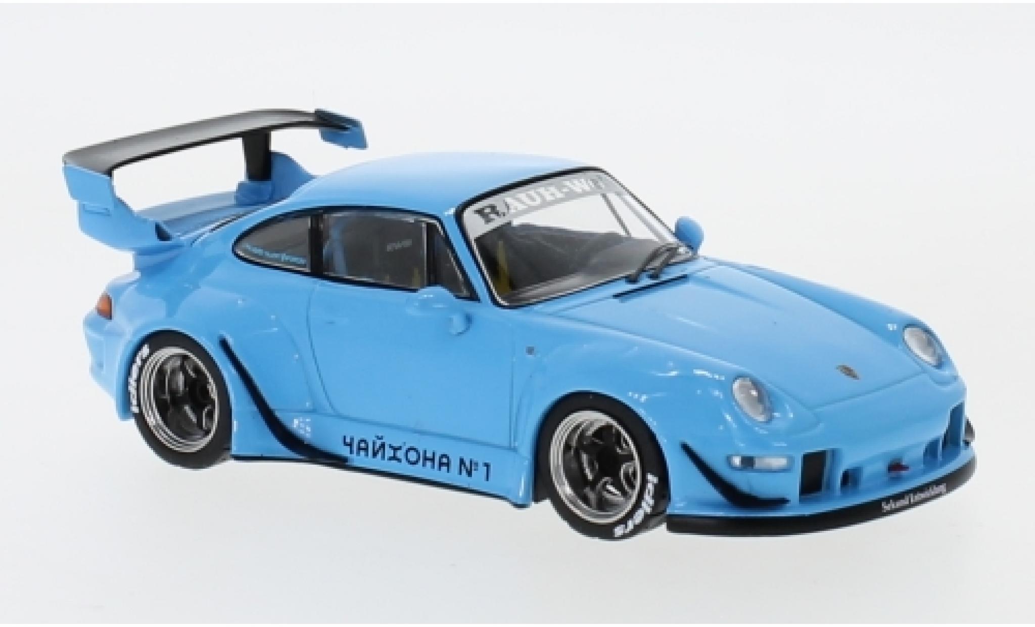 Porsche 993 RWB 1/43 IXO RWB blauw modelauto