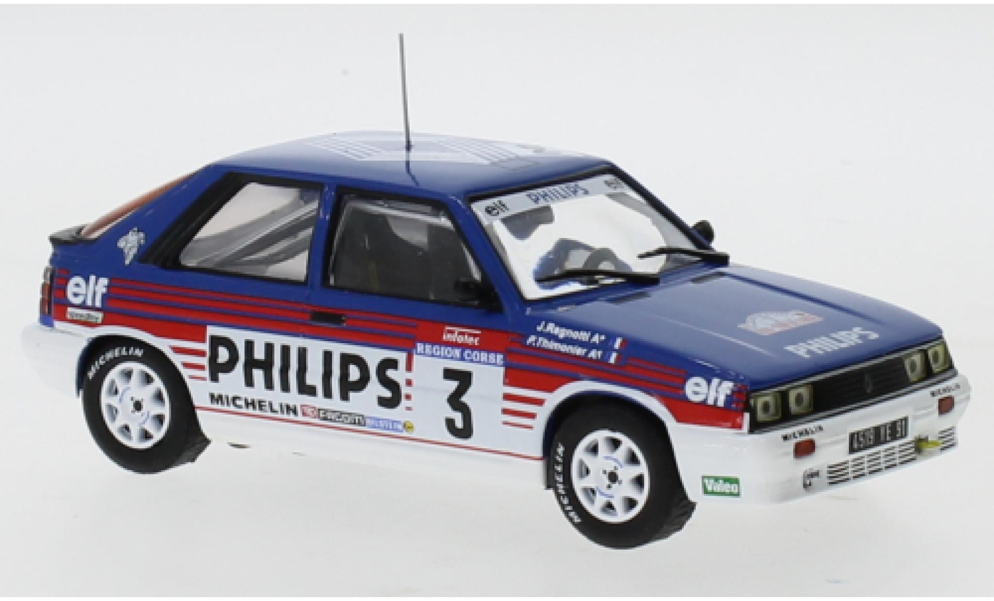Renault 11 1/43 IXO Turbo No.3 Philips Rallye WM Tour de Corse 1987 J.Ragnotti/P.Thimonier modelauto