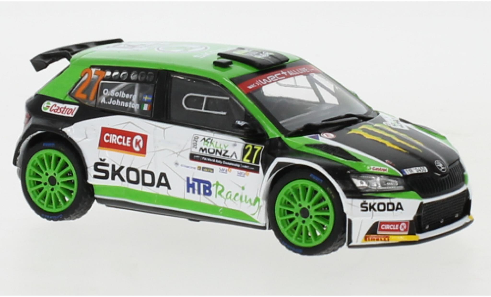 Skoda Fabia 1/43 IXO R5 Evo No.27 WRC Rallye Monza 2020 O.Solberg/A.Johnston modelauto