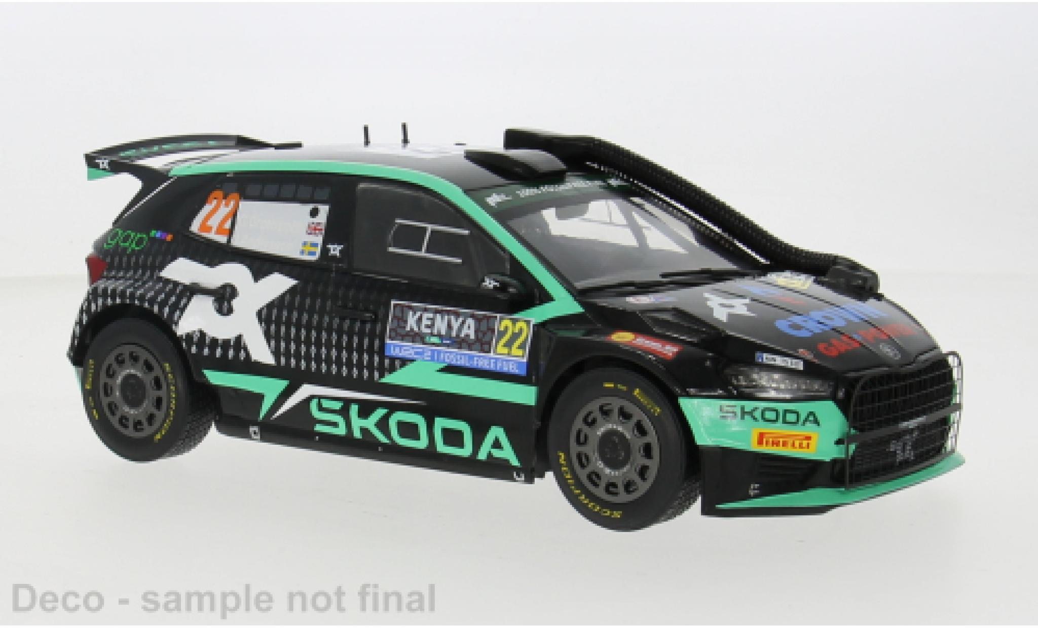 Skoda Fabia 1/18 IXO Rally2 No.22 WRC Safari Rallye Kenia 2024 1:18 modelauto