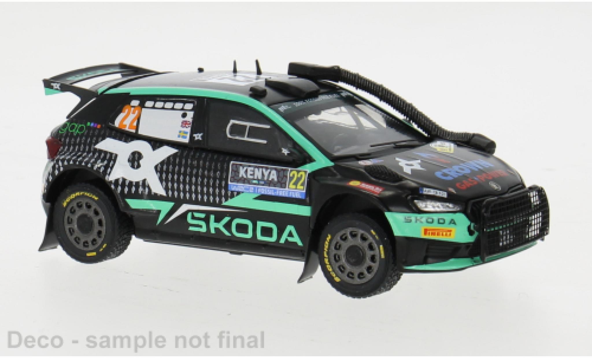 Skoda Fabia 1/43 IXO Rally2 No.22 WRC Safari Rallye Kenia 2024 1:43 modelauto