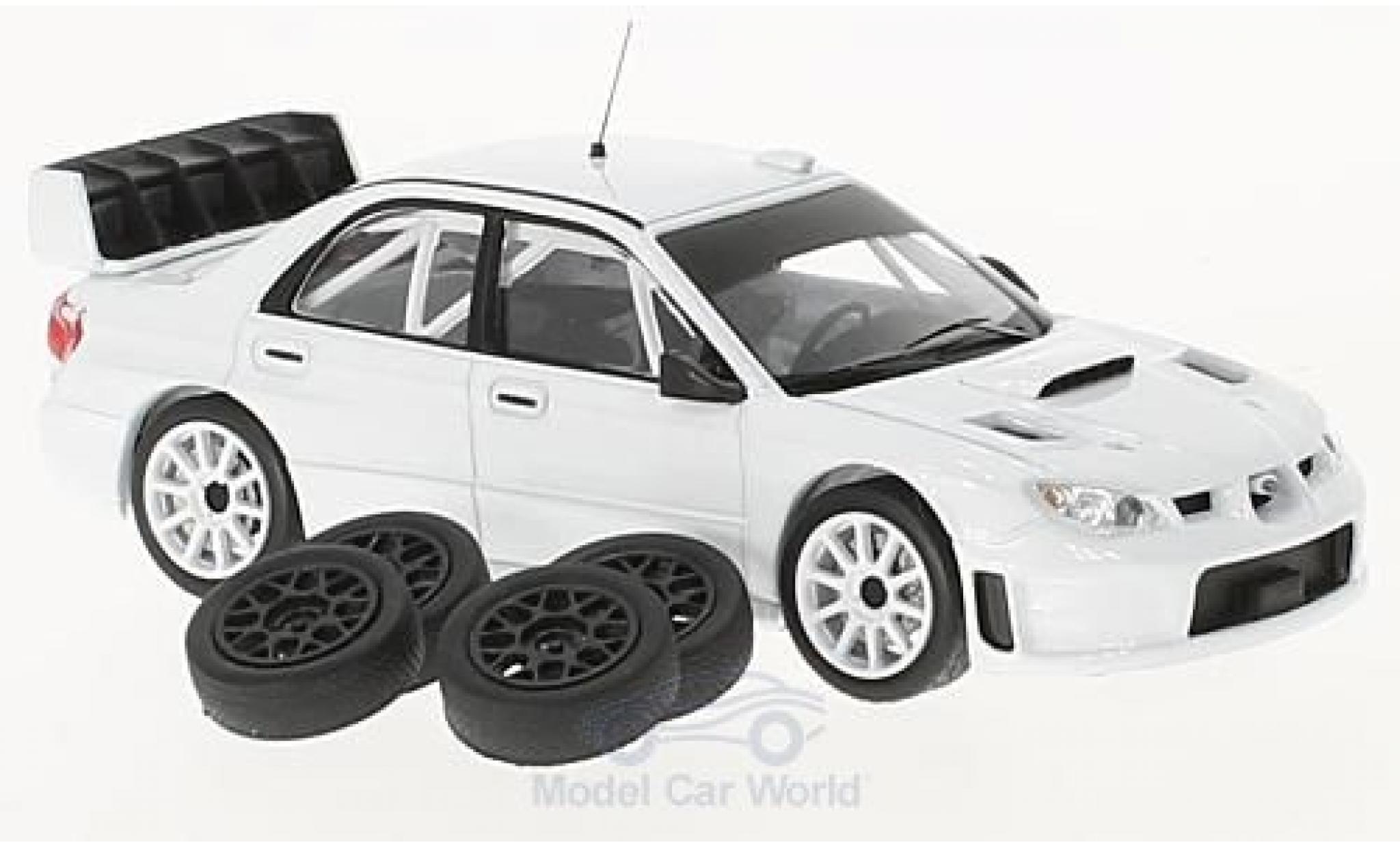 Subaru Impreza 1/43 IXO S12B wit 2008 Plain Body Version inklusive 4 Ersatzr&auml;der modelauto