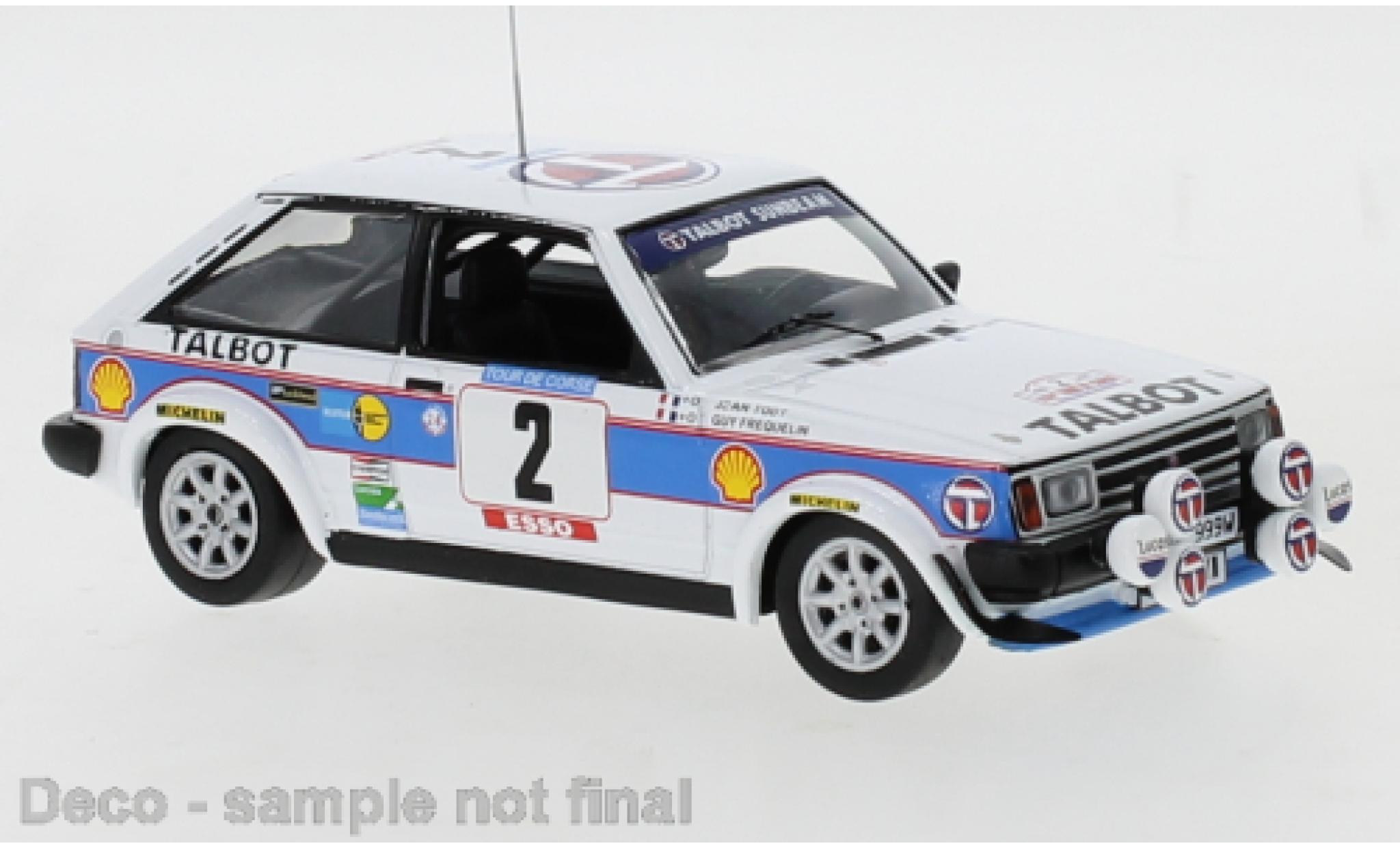 Talbot Sunbeam 1/43 IXO Lotus No.2 Sport Tour de Corse 1981 G.Frequelin/J.Todt modelauto