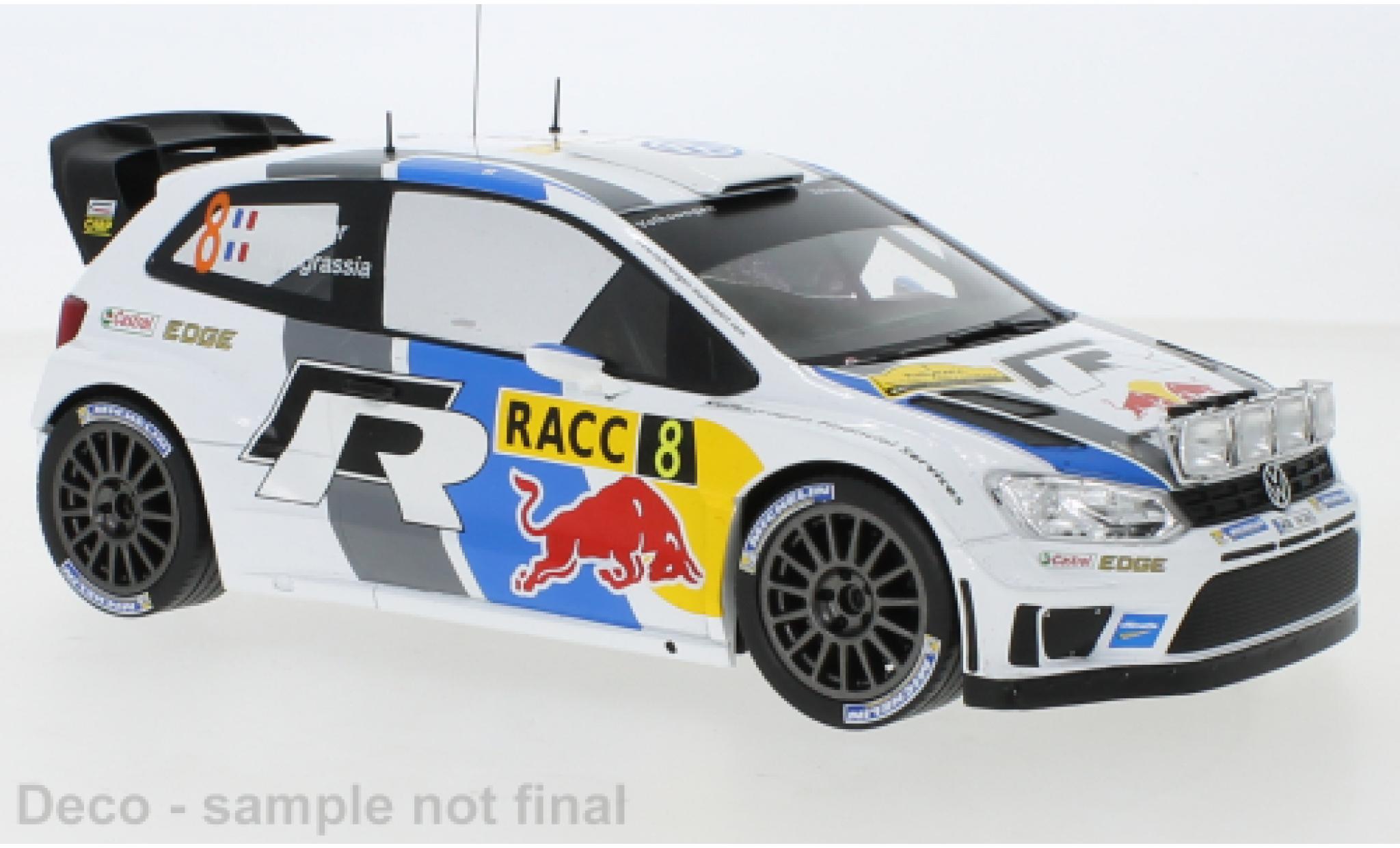 Volkswagen Polo 1/18 IXO R WRC No.8 Motorsport Rallye Catalunya 2013 with night lights S.Ogier/J.Ingrassia modelauto