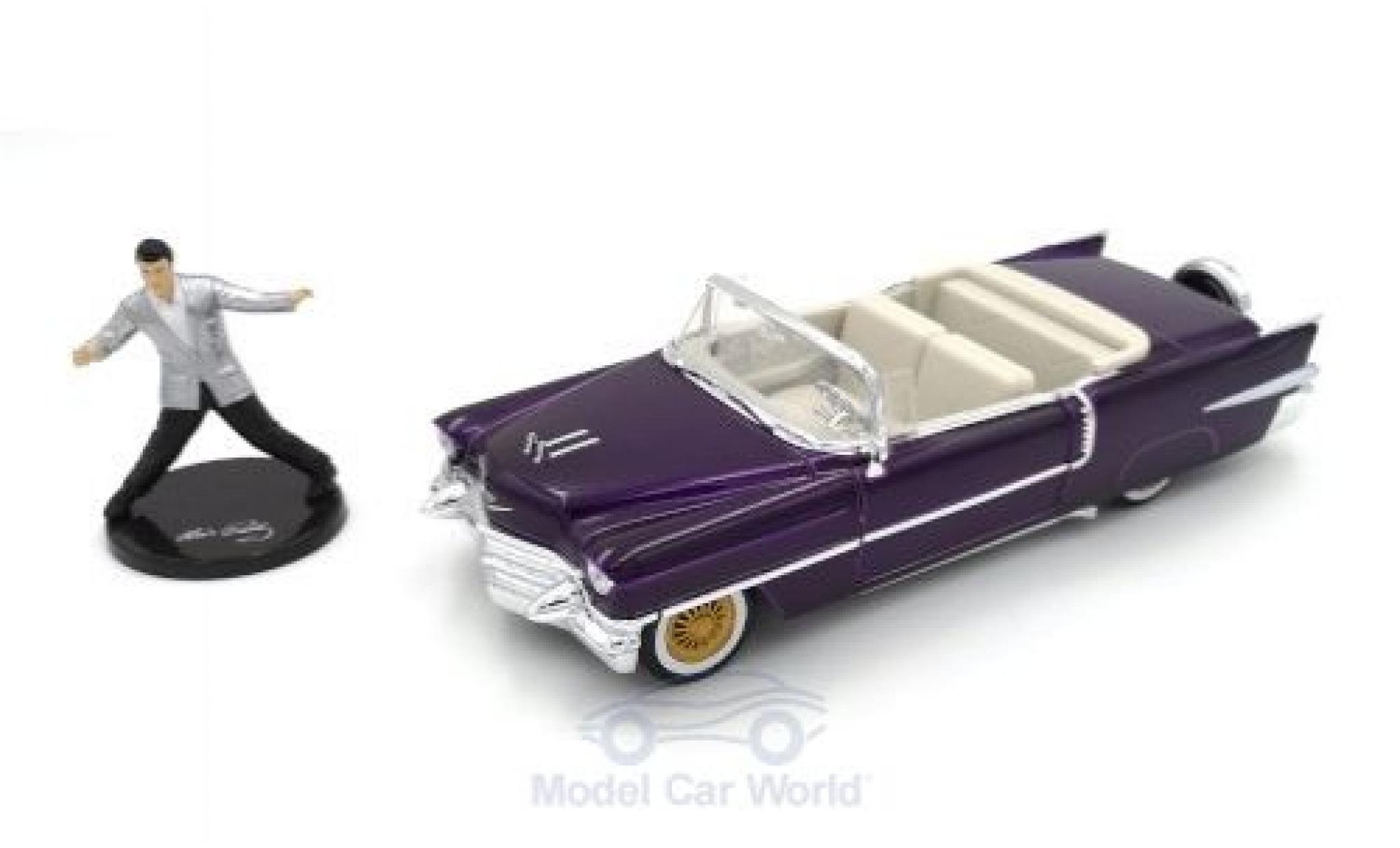 Cadillac Eldorado 1/24 Jada Toys Cabriolet metallic paarsee Elvis Presley 1956 mit Figur modelauto