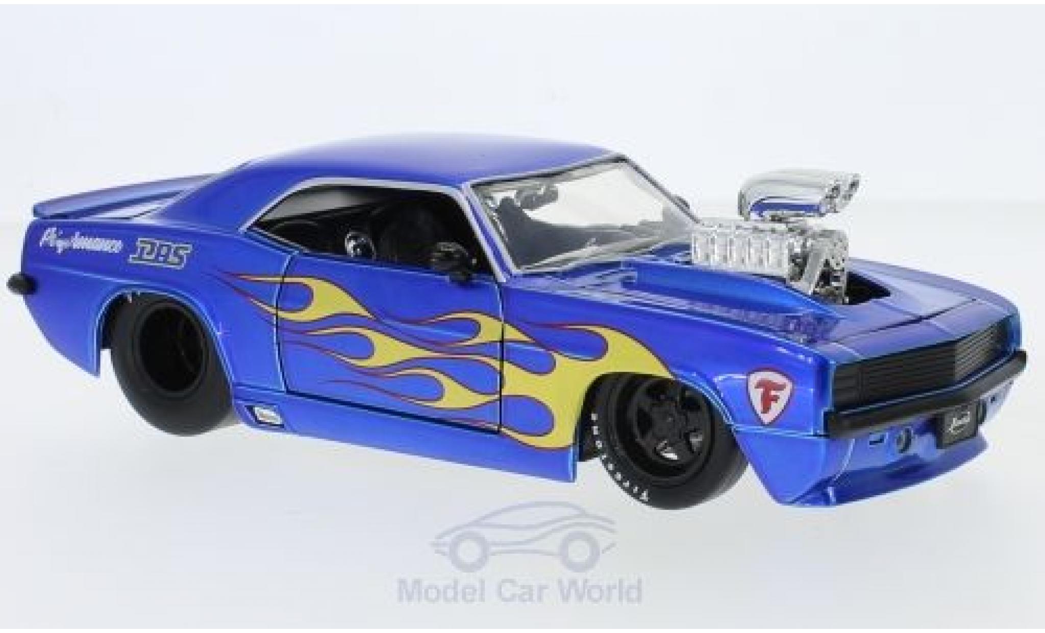 Chevrolet Camaro 1/24 Jada Toys metallic blauw/Dekor 1969 modelauto