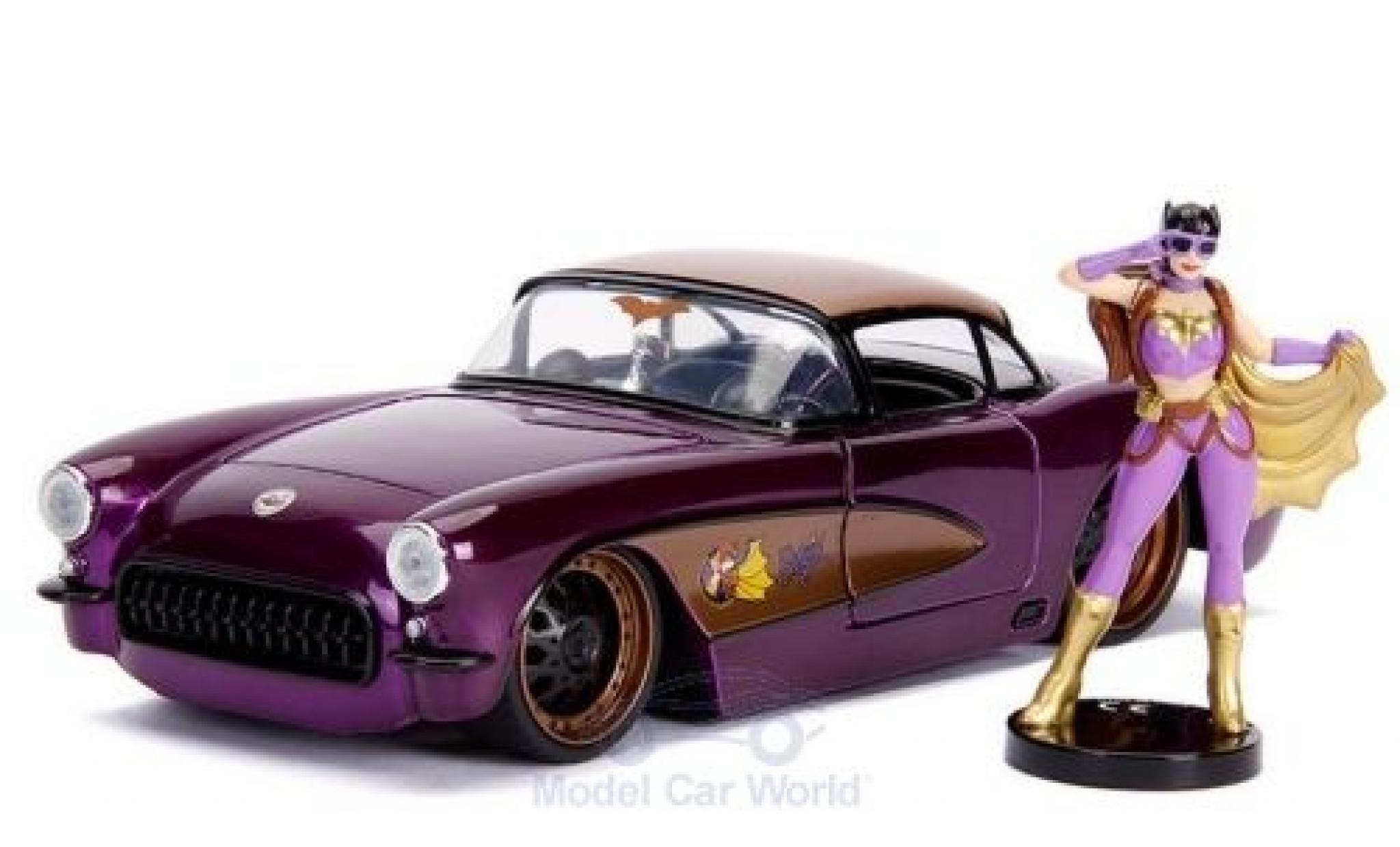 Chevrolet Corvette 1/24 Jada Toys C2 Batgirl 1957 mit Figur DC Comics Bombss modelauto