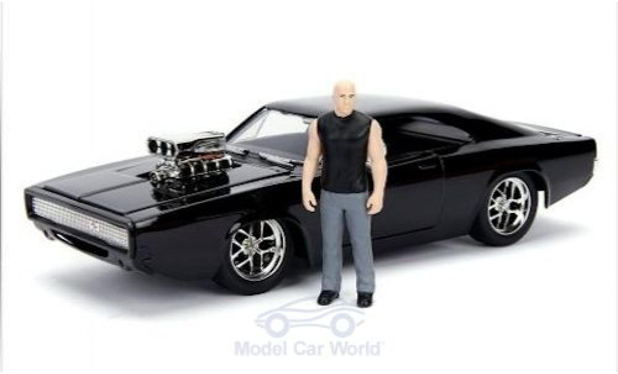 Dodge Charger 1/24 Jada Toys R/T Street zwart Fast & Furious 1970 mit Figur modelauto