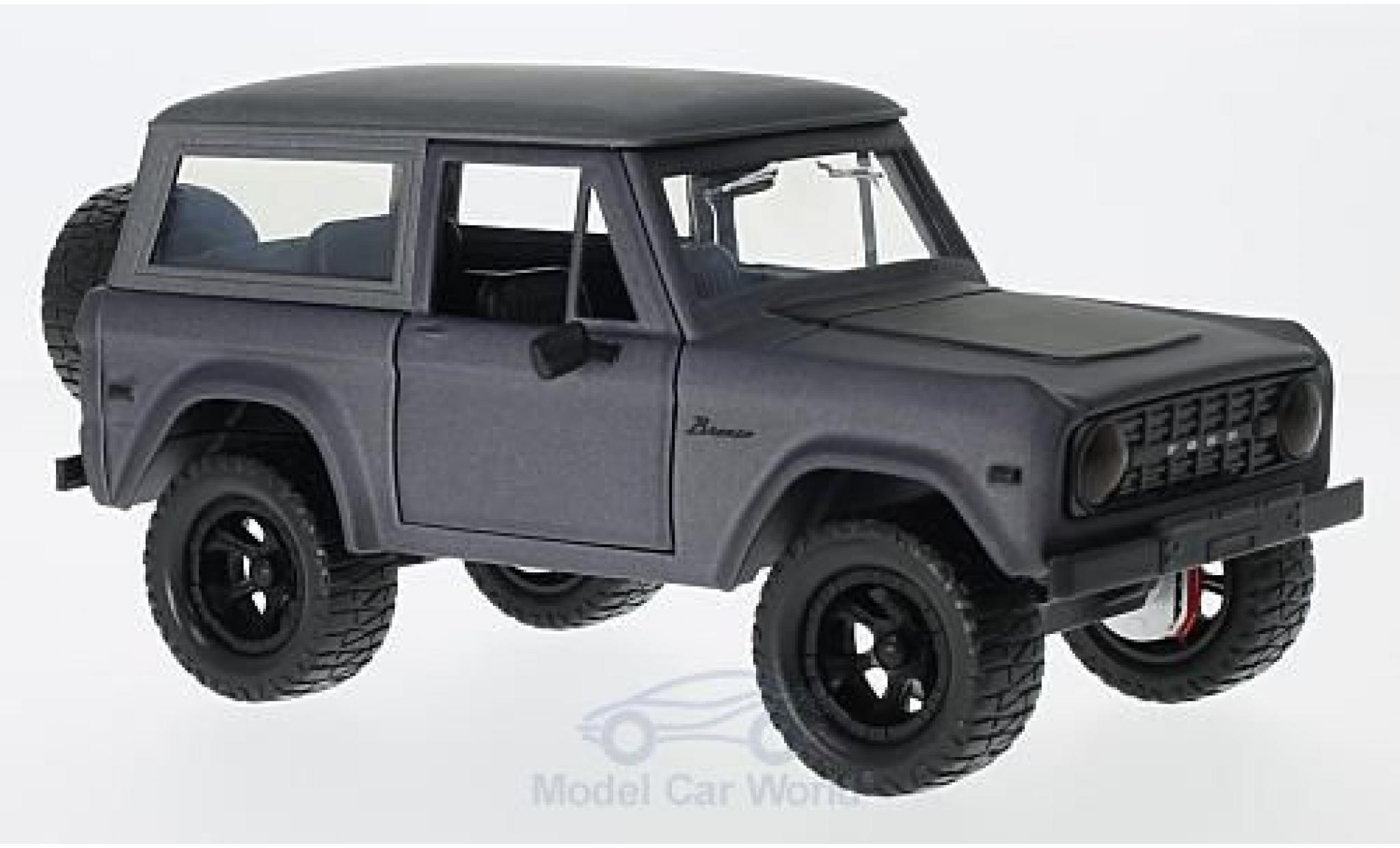 Ford Bronco 1/24 Jada Toys Hardtop metallic grijs/matt-zwart 1973 ohne Vitrine modelauto