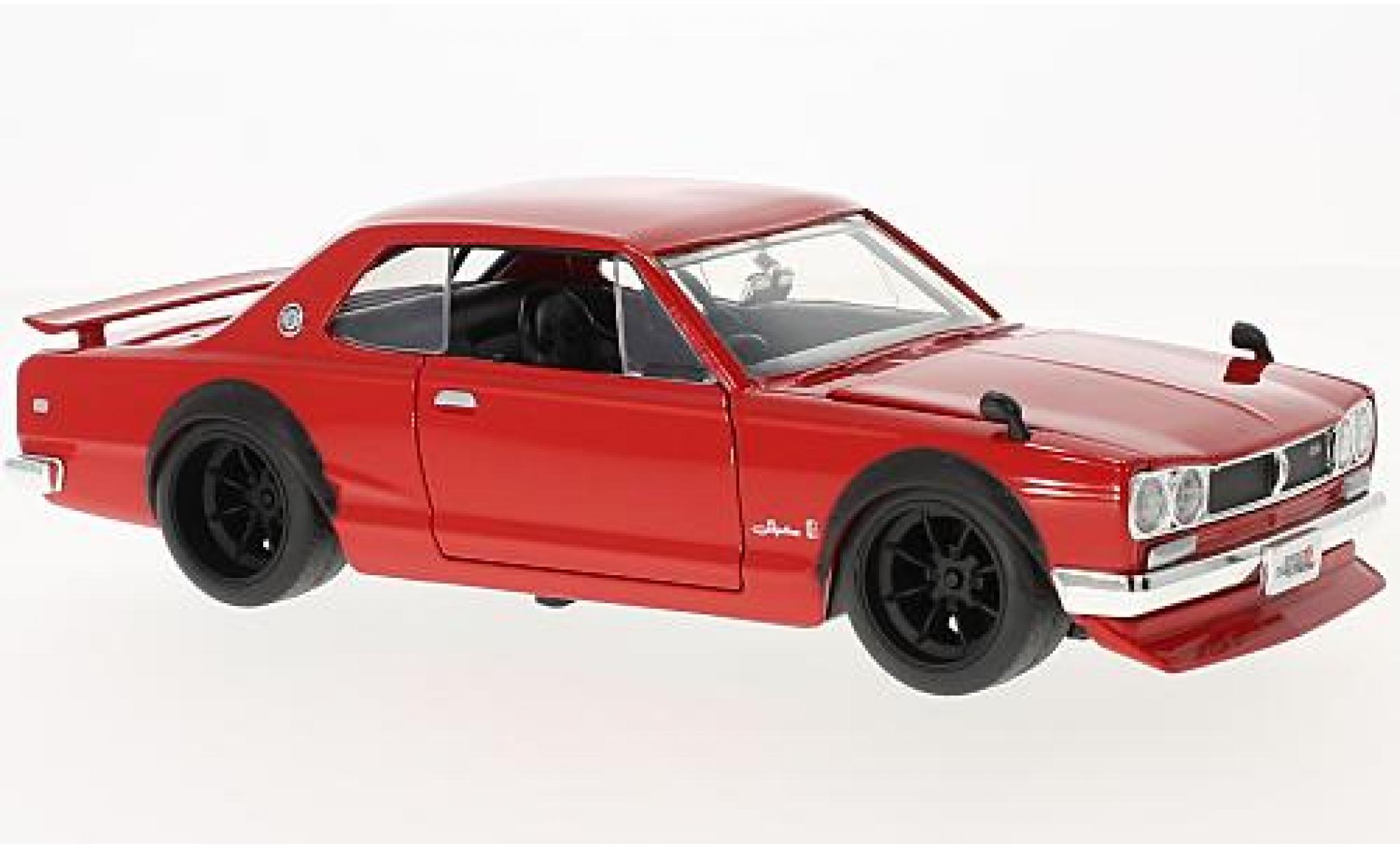 Nissan Skyline 1/24 Jada Toys 2000 GT-R (KPGC 10) rood RHD 1971 modelauto