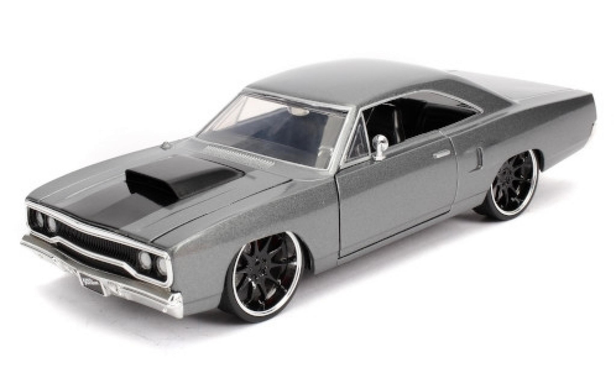 Plymouth Road Runner 1/24 Jada Toys Tuning metallic grijs/matt-zwart Fast & Furious 1970 modelauto