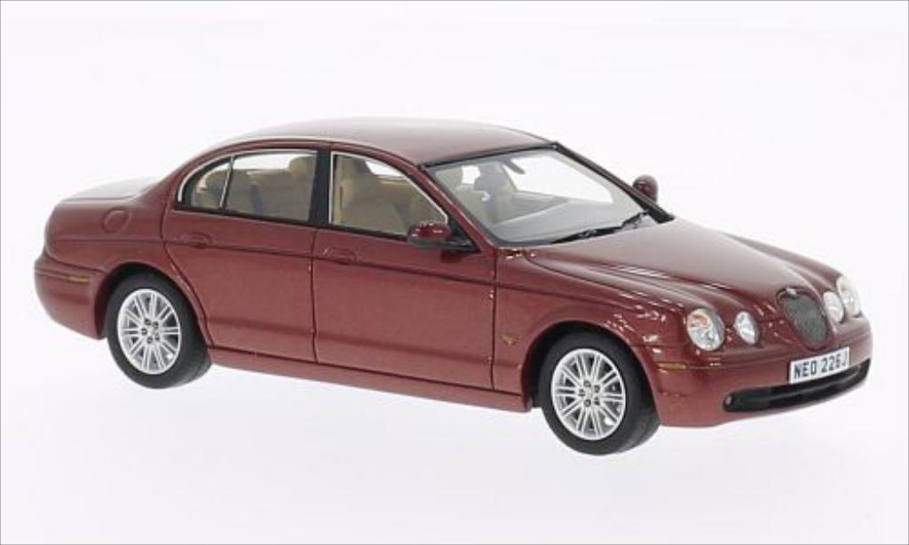 Jaguar S-Type 1/43 Neo metallic rood 2004 modelauto