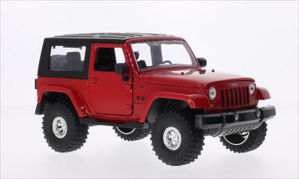 Jeep Wrangler 1/24 Jada Toys rood/zwart 2007 modelauto