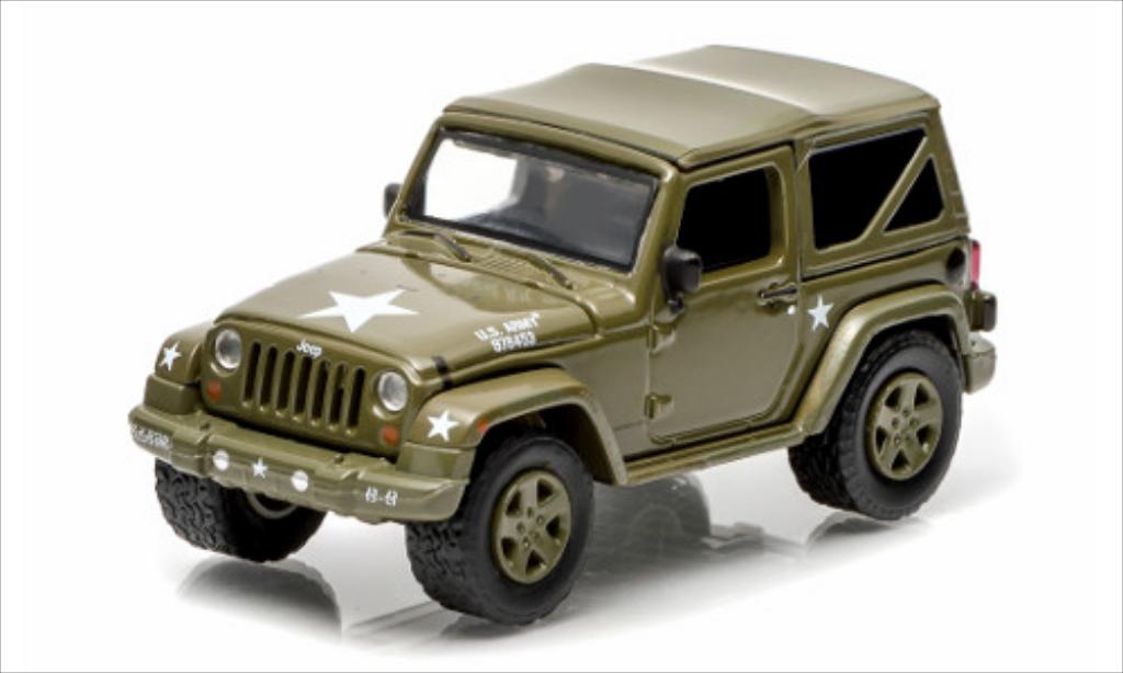 Jeep Wrangler 1/64 Greenlight Soft Top US Armee matt-oliv 2014 modelauto