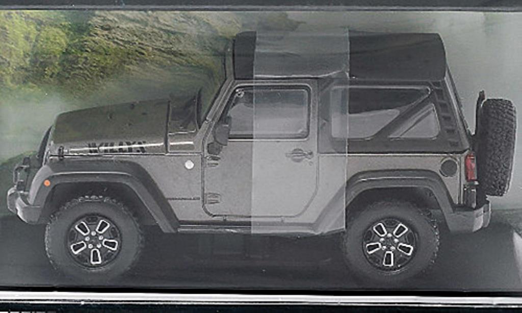 Jeep Wrangler 1/43 Greenlight Willys Wheeler grijs/zwart 2014 modelauto