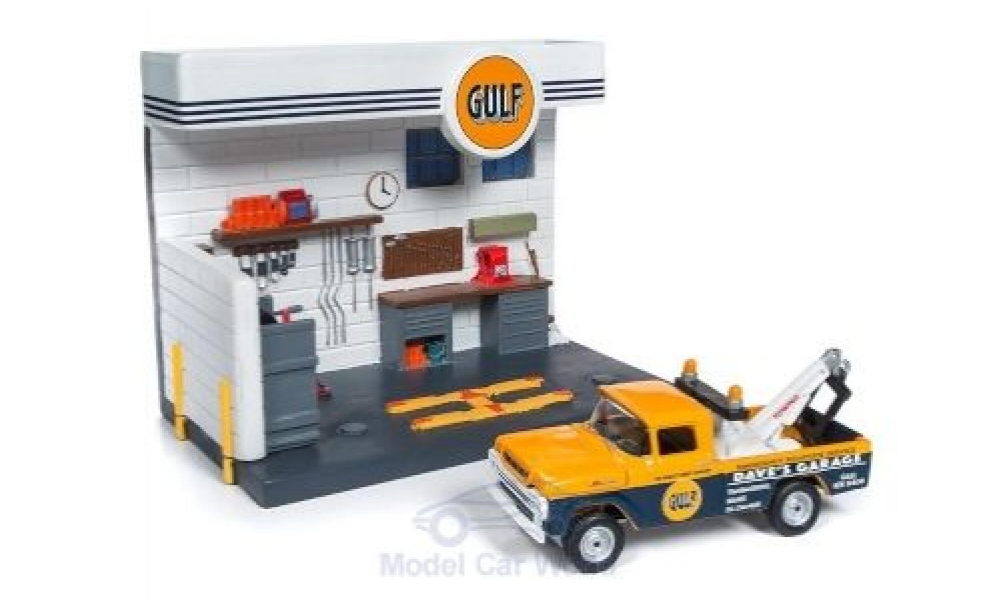 Ford F-250 1/64 Johnny Lightning Abschleppwagen Gulf 1959 Werkstattdiorama modelauto