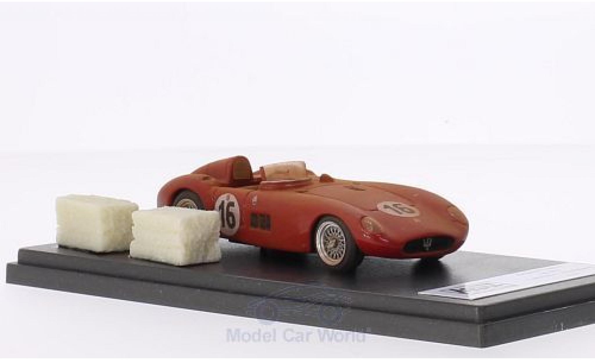Maserati 300 1/43 Jolly Model S RHD No.16 24h Le Mans 1955 Fahrzeug mit Rennspuren inklusive 2 Strohballen L.Musso/P.Valenzano modelauto