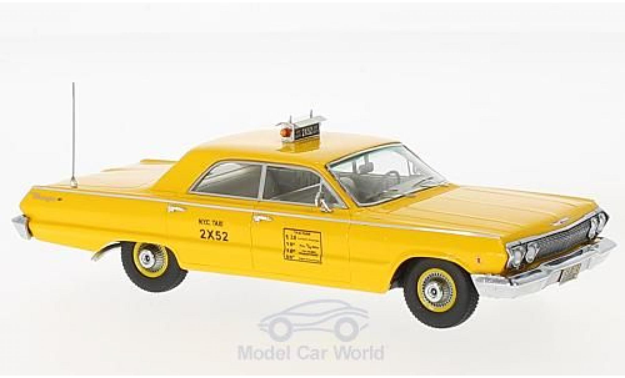 Chevrolet Biscayne 1/43 Kess geel N.Y.C Taxi 1963 modelauto