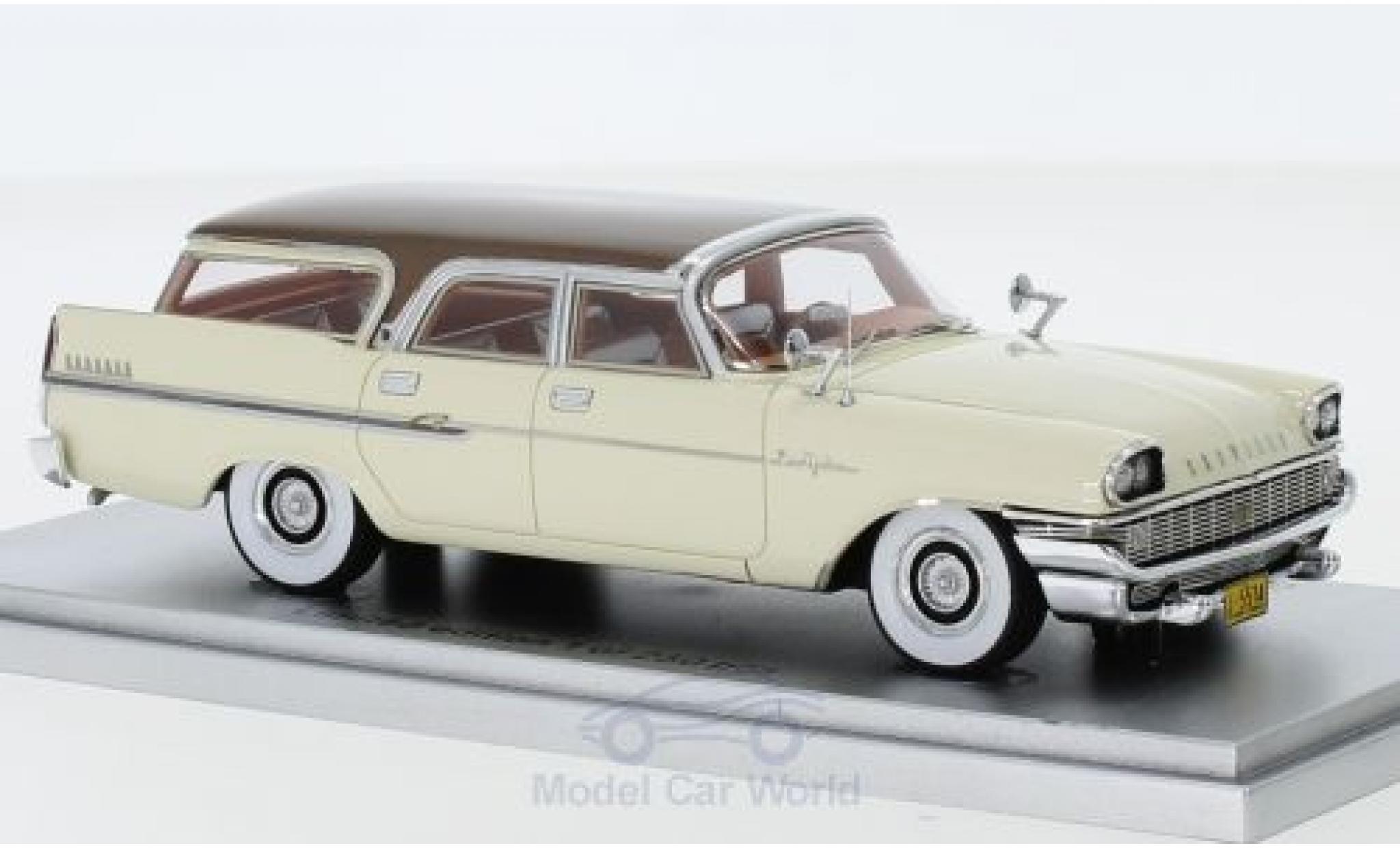 Chrysler New Yorker 1/43 Kess Town & Country Wagon wit/bruin 1958 modelauto