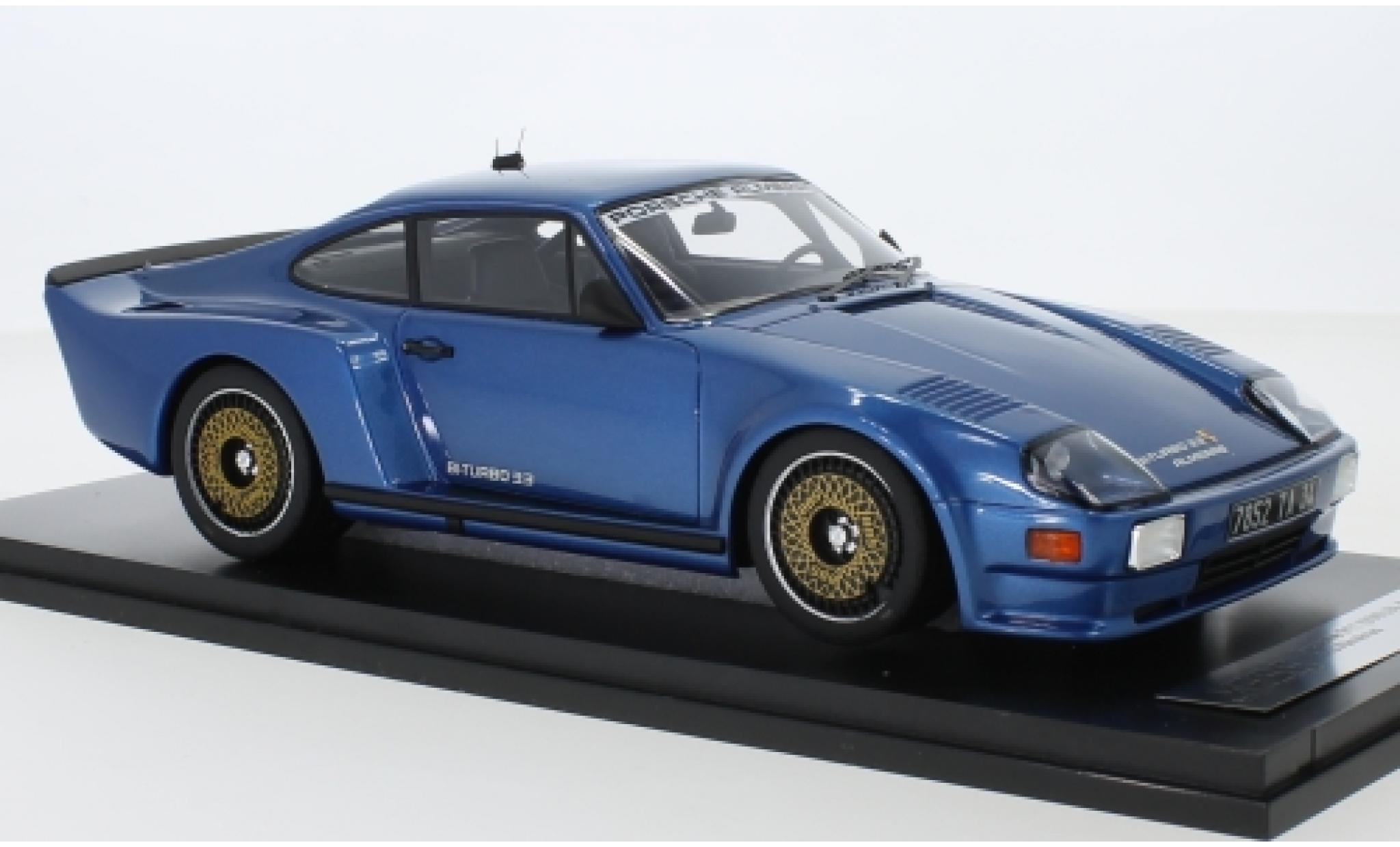 Porsche 993 Turbo 1/18 Kess 911 (930) Biturbo 3.3 Almeras metallic blauw 1 modelauto