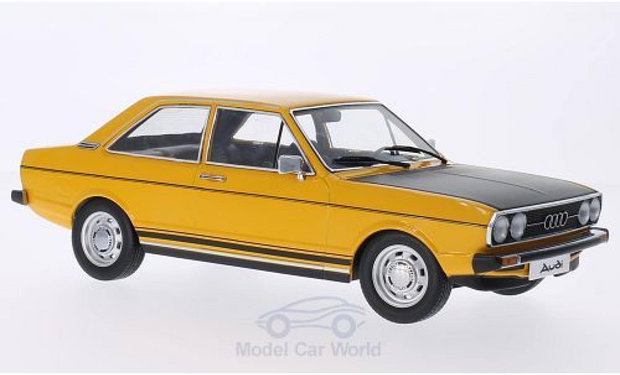 Audi 80 1/18 KK Scale GTE geel/matt-zwart T&uuml;ren und Hauben sind nicht zu &ouml;ffnen modelauto