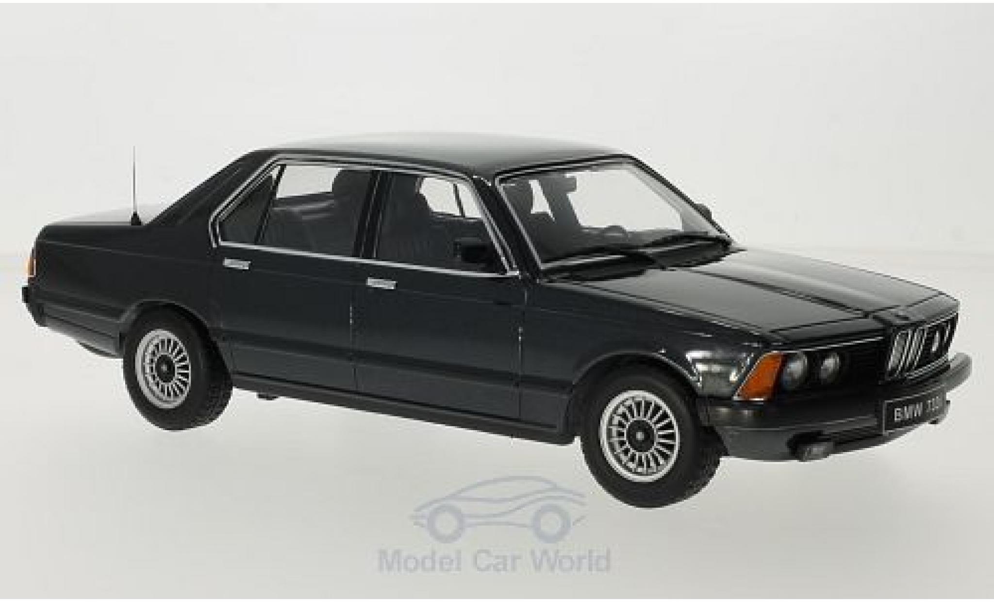 Bmw 733 1/18 KK Scale i (E23) metallic zwart 1977 T&uuml;ren und Hauben sind nicht zu &ouml;ffnen modelauto