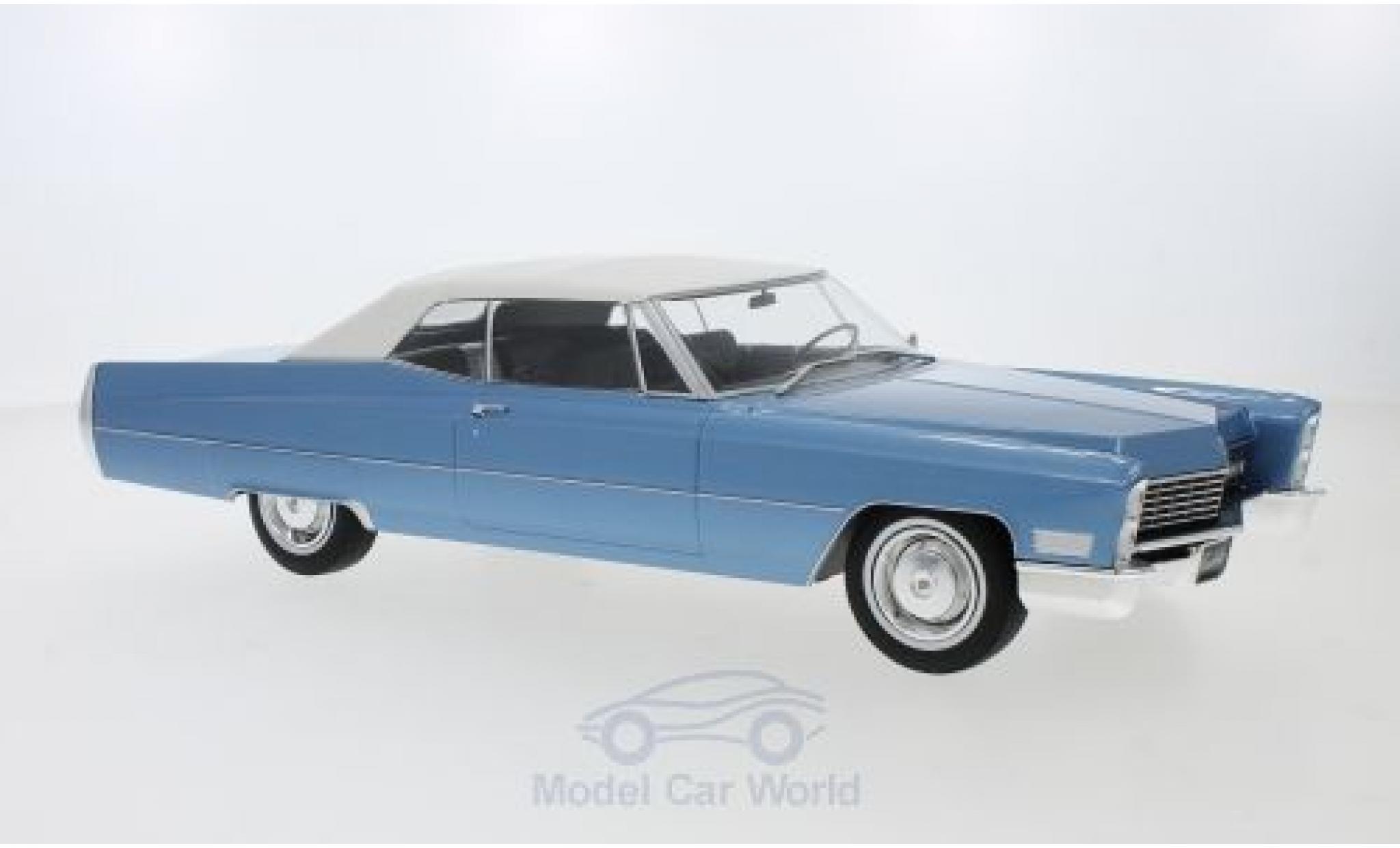Cadillac Deville 1/18 KK Scale DeVille Cabriolet metallic blauw/wit 1968 mit Softtop modelauto