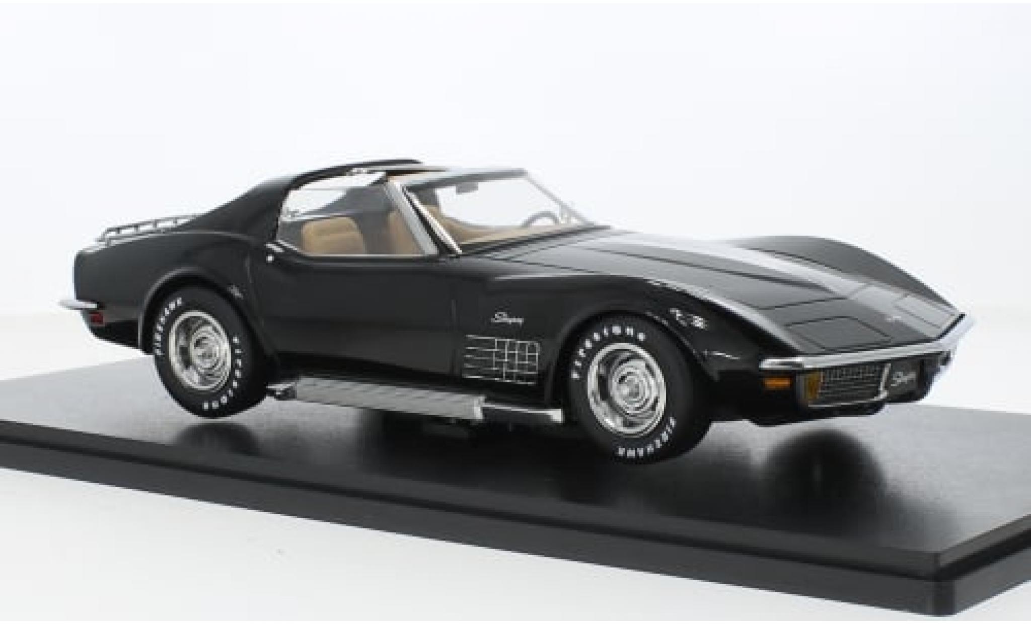 Chevrolet Corvette 1/18 KK Scale (C3) metallic zwart 1972 1:18 modelauto