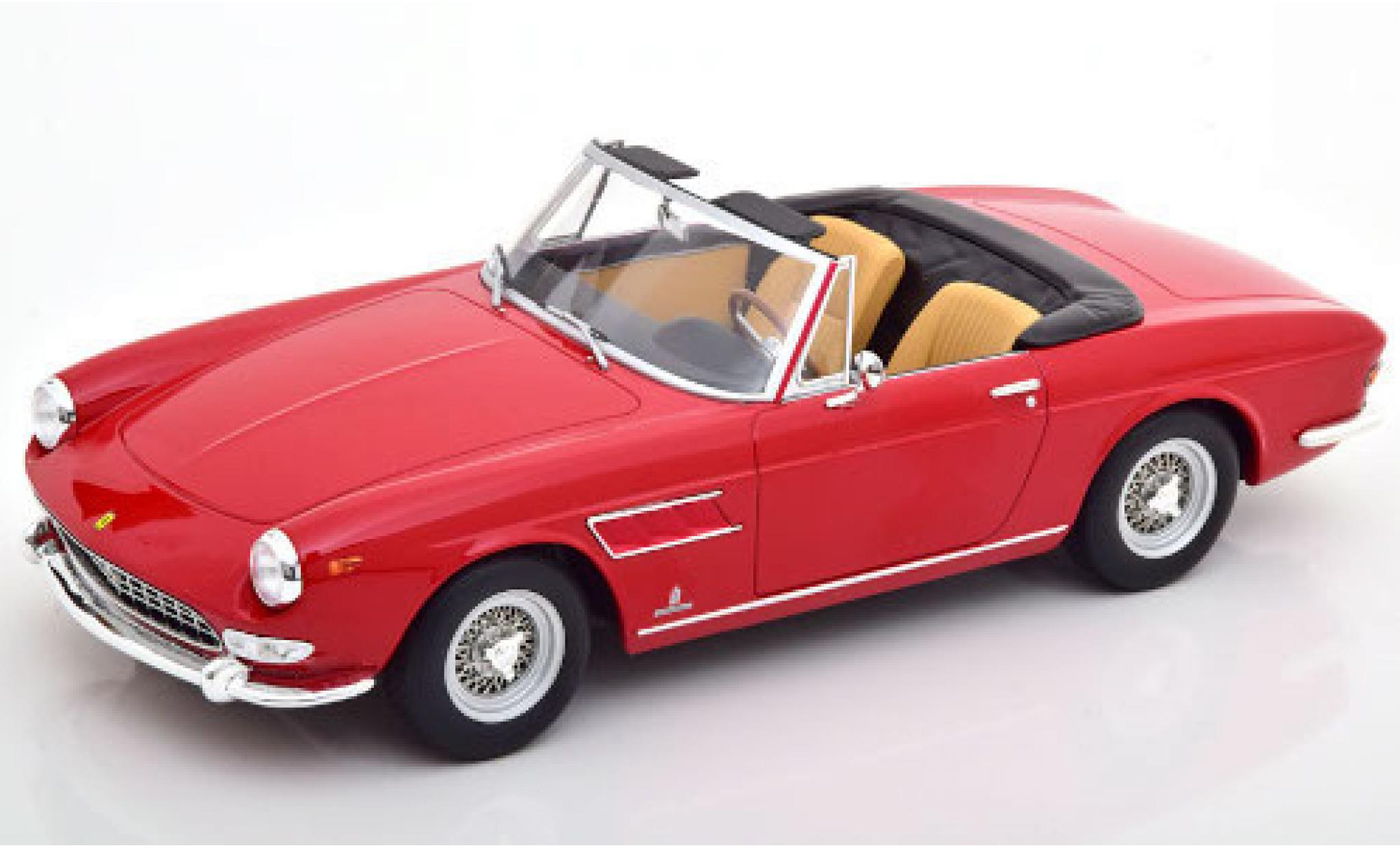 Ferrari 275 1/18 KK Scale GTS Pininfarina Spyder rood 1964 Softtop liegt bei Interieurfarbe: Beige modelauto