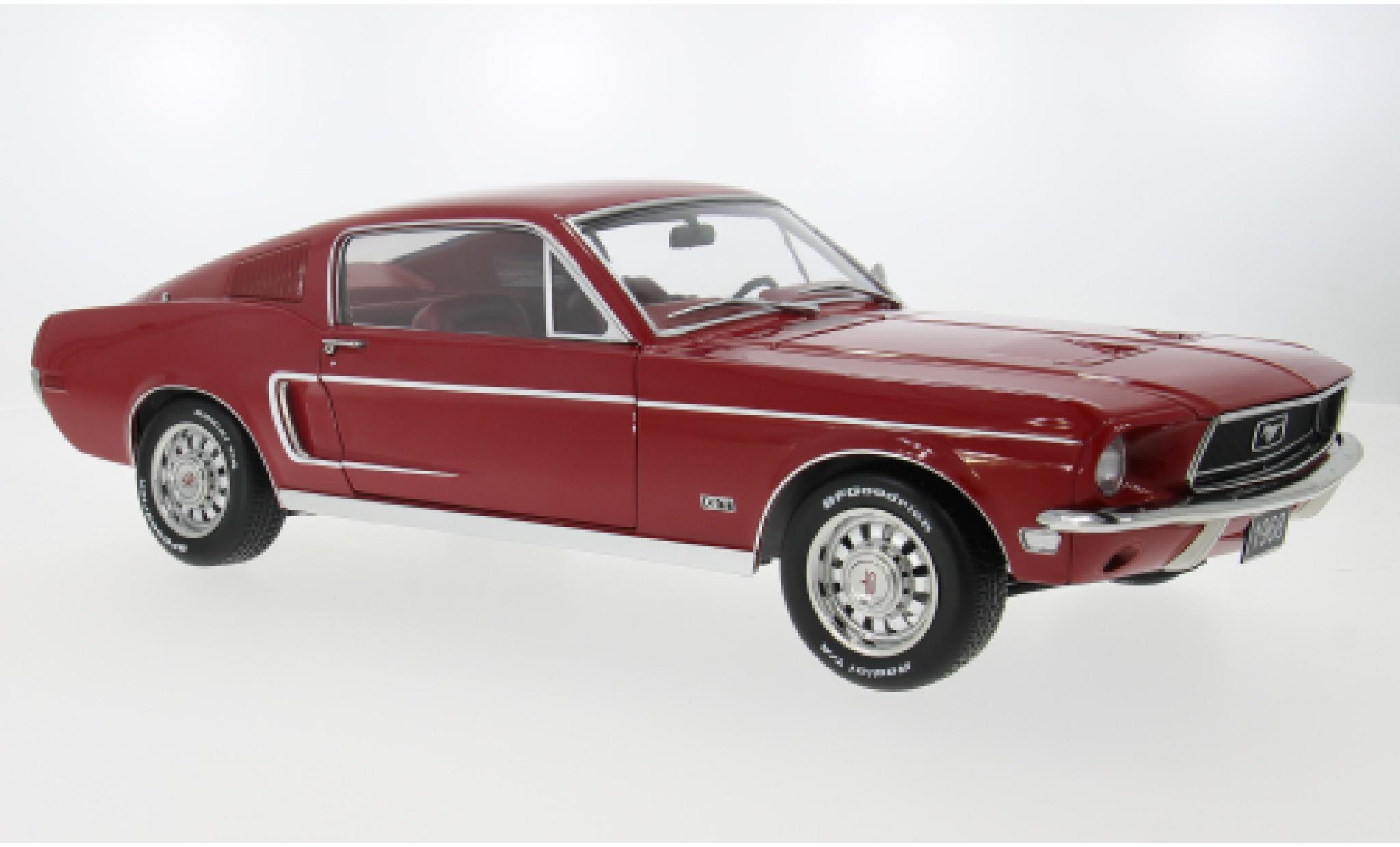 Ford Mustang 1/12 KK Scale GT Fastback rood 1968 1:12 modelauto