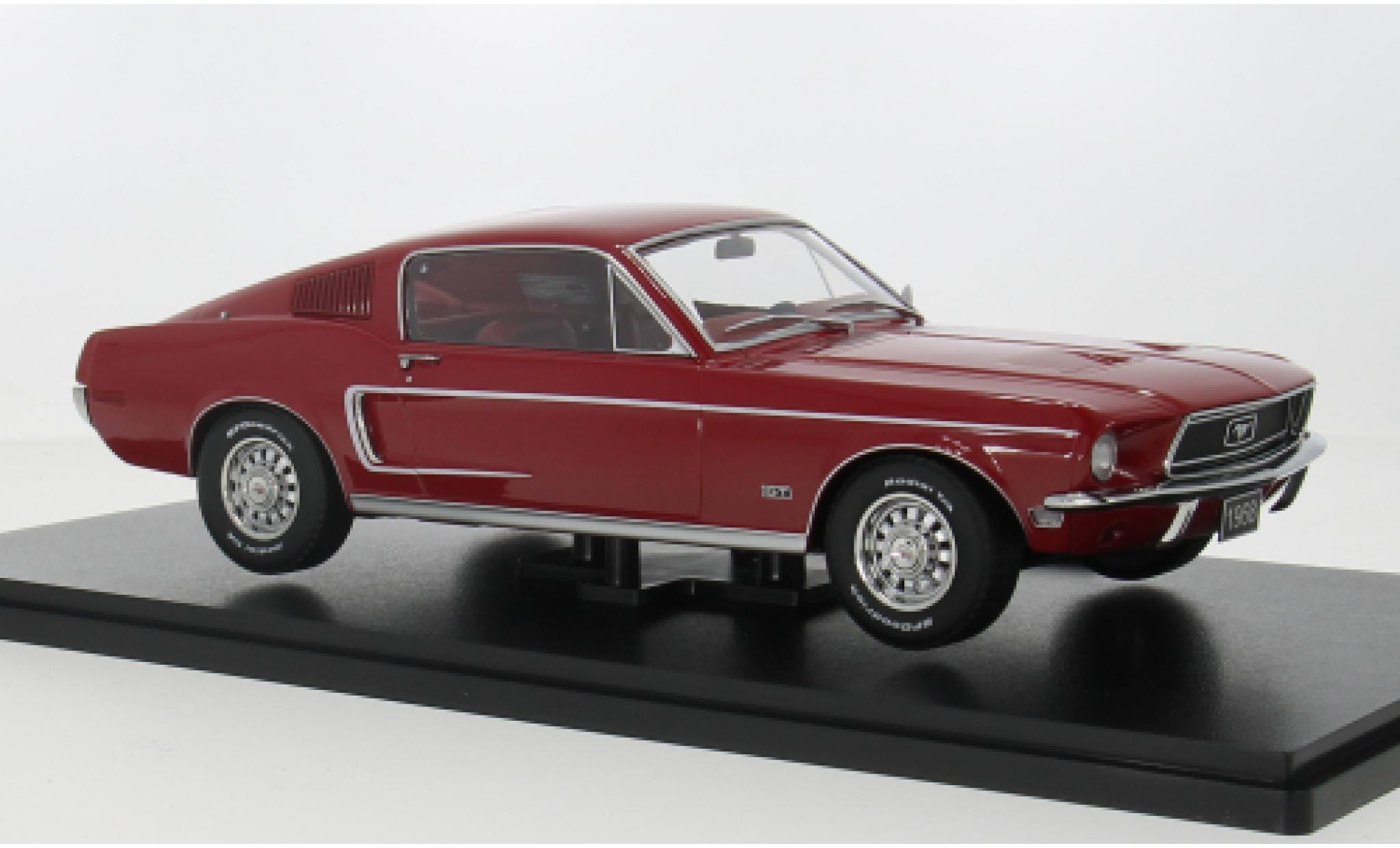Ford Mustang 1/18 KK Scale GT Fastback rood 1968 1:18 modelauto