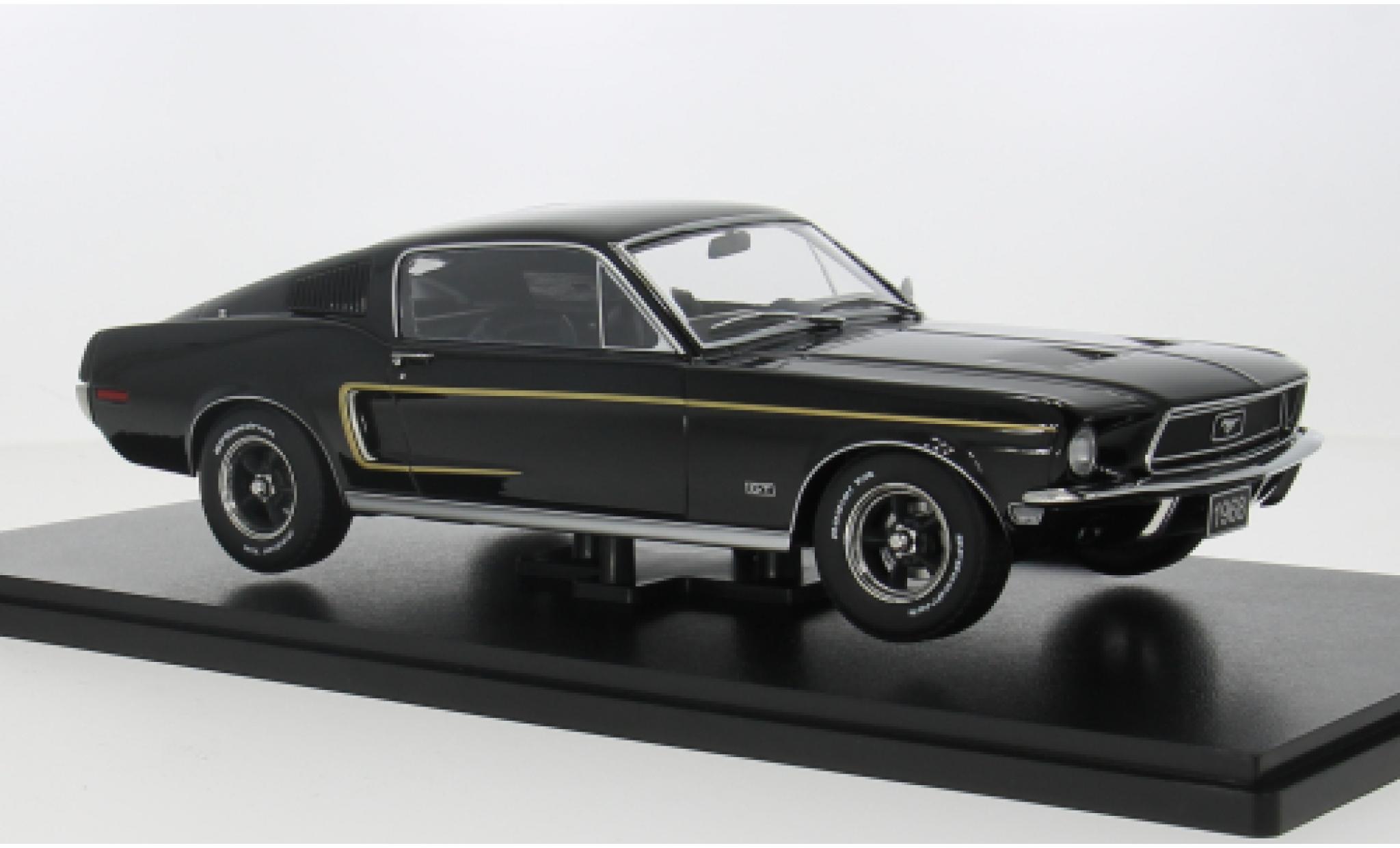 Ford Mustang 1/18 KK Scale GT Fastback zwart 1968 1:18 modelauto