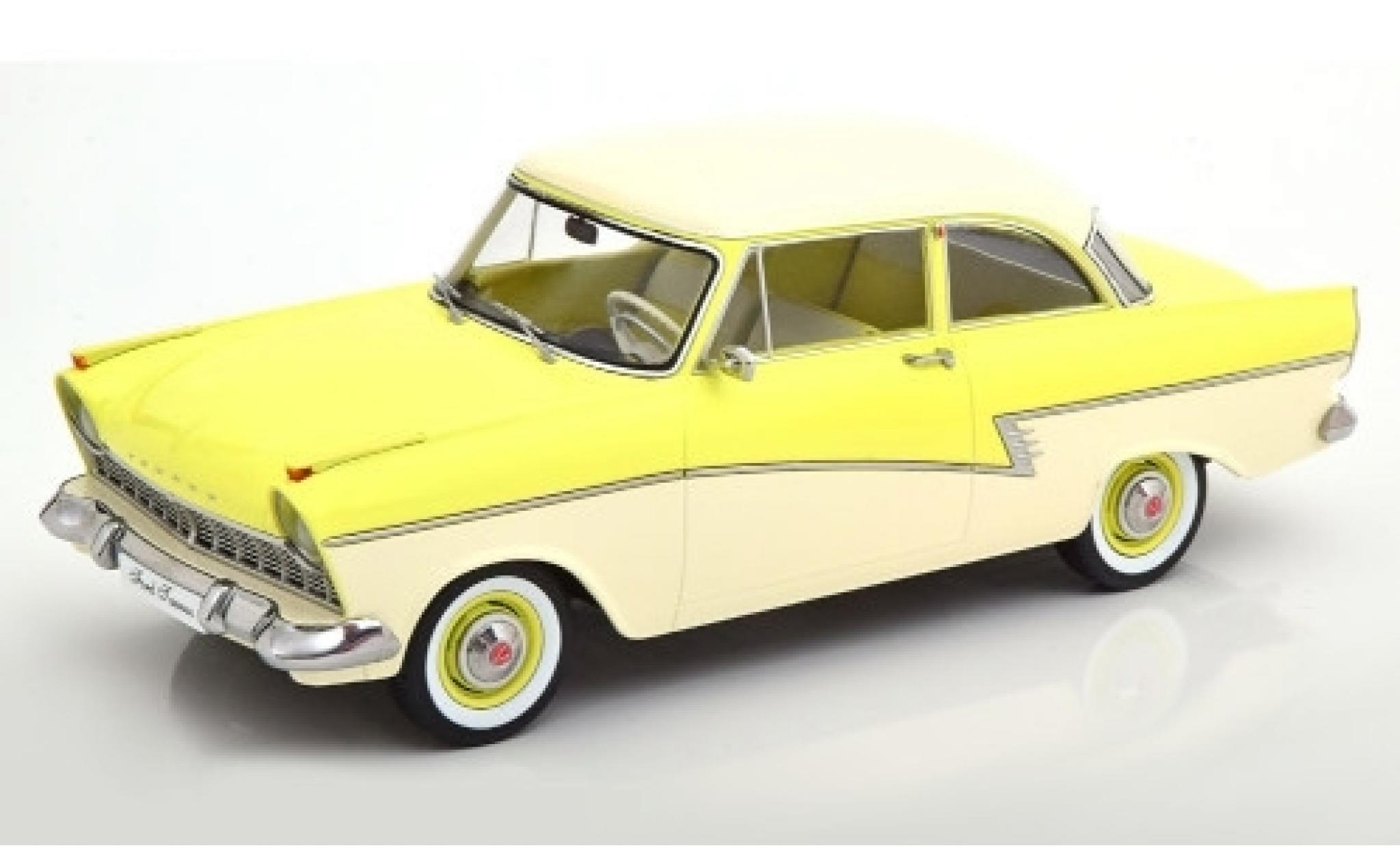 Ford Taunus 1/18 KK Scale 17M (P2) geel/wit 1957 modelauto