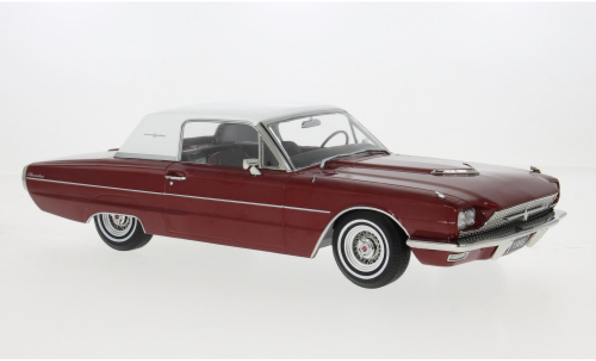 Ford Thunderbird 1/18 KK Scale Coupe rood/wit 1966 1:18 modelauto