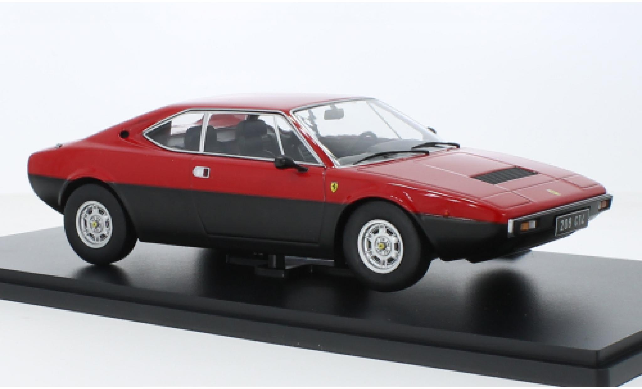 Ferrari 208 1/18 KK Scale GT4 rood/matte-zwart 1975 modelauto