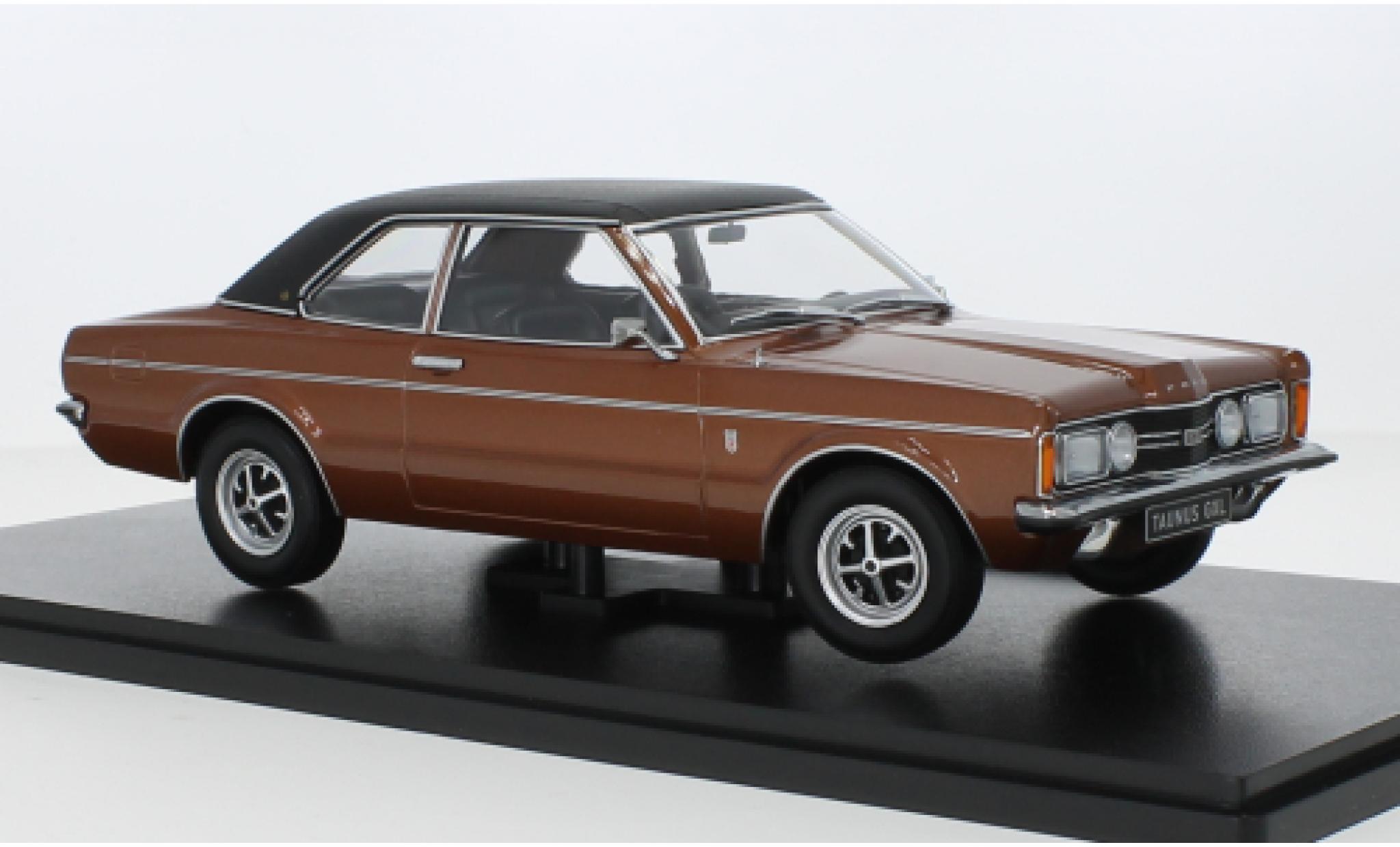 Ford Taunus 1/18 KK Scale 2000 GXL (TC1) metallic brun/matte-zwart 1971 modelauto
