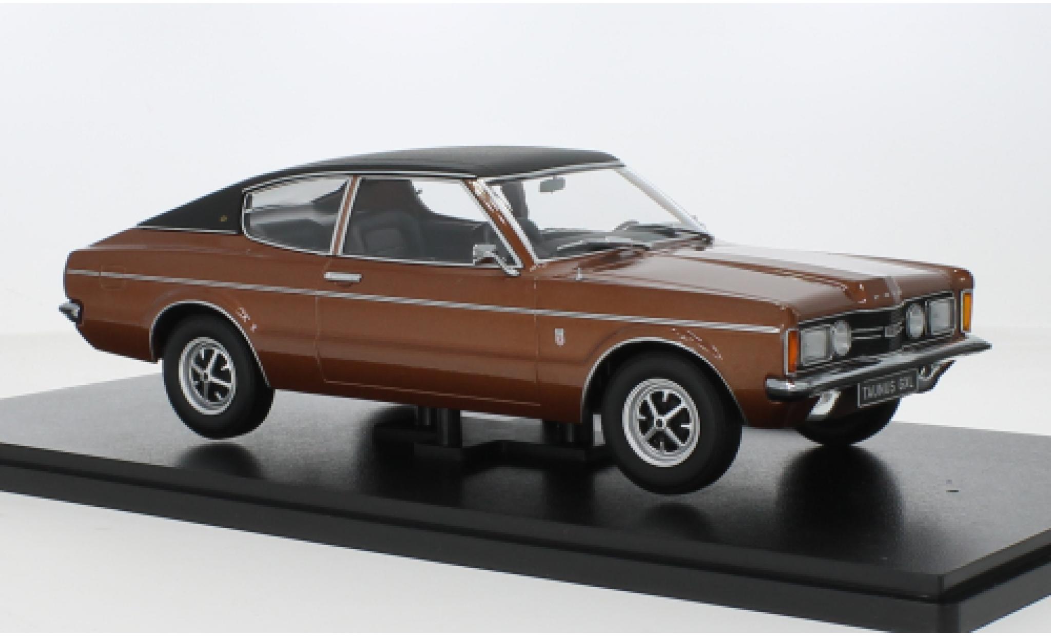 Ford Taunus 1/18 KK Scale (TC I) GXL Coupe metallic brun/zwart 1971 modelauto