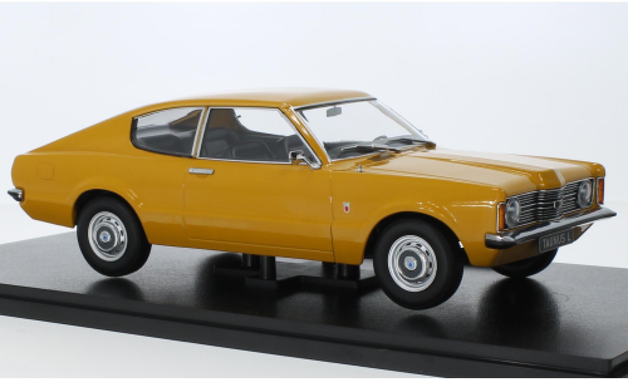 Ford Taunus 1/18 KK Scale (TC I) L Coupe geel 1971 modelauto