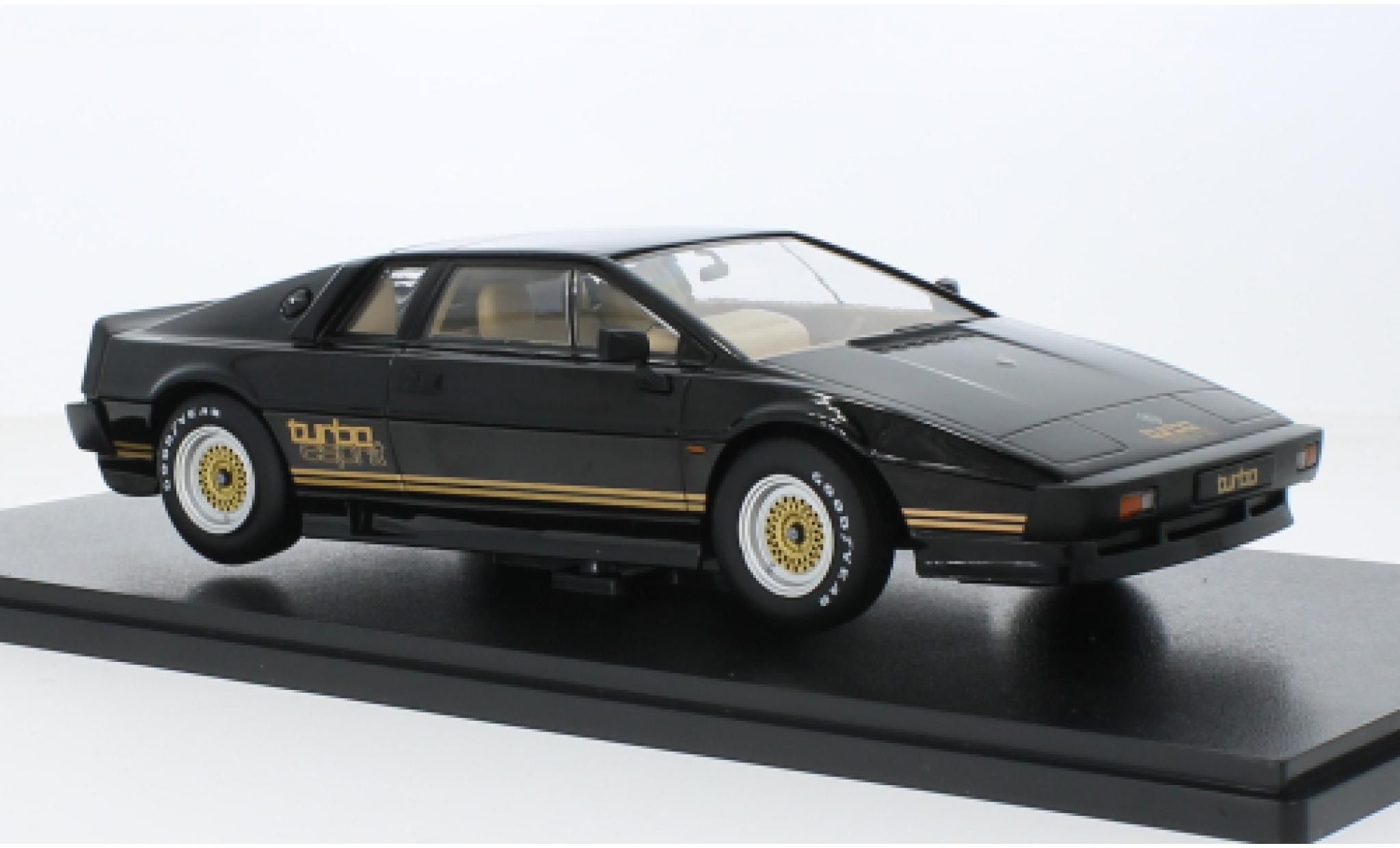Lotus Esprit 1/18 KK Scale Turbo zwart/dor&eacute; RHD 1981 modelauto