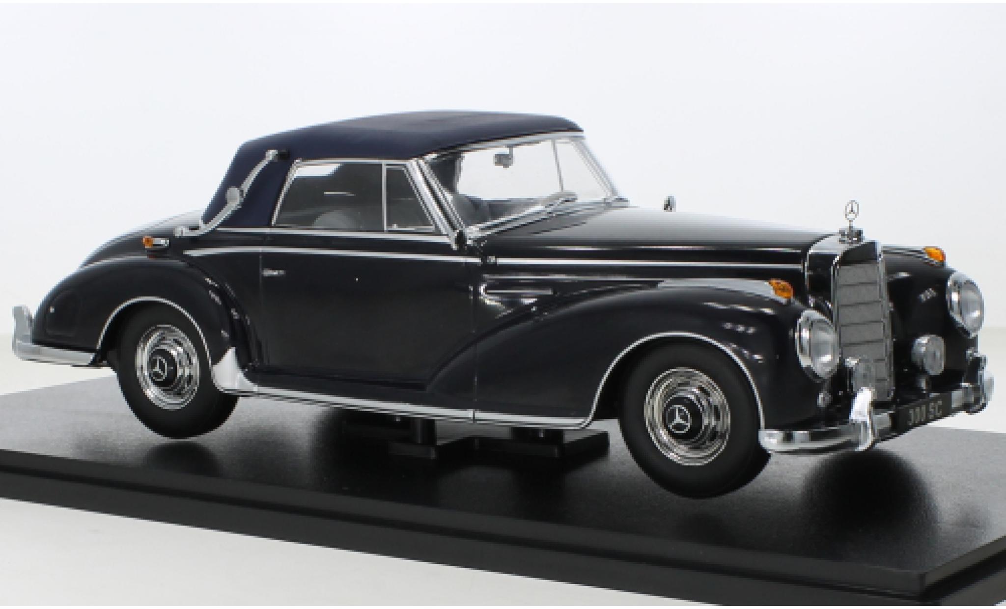 Mercedes 300 1/18 KK Scale SC (W188) Cabriolet blauw/blauw 1957 modelauto