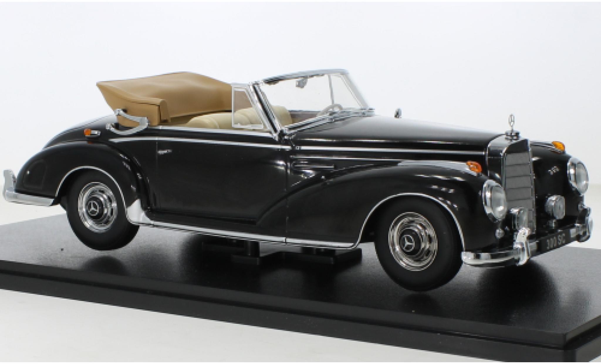 Mercedes 300 1/18 KK Scale SC (W188) Cabriolet zwart 1957 modelauto